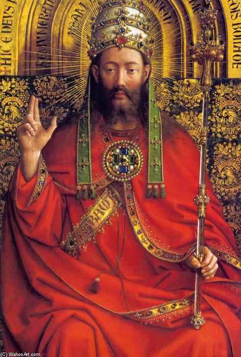 Wikioo.org - The Encyclopedia of Fine Arts - Painting, Artwork by Jan Van Eyck - The Ghent Altarpiece: God Almighty (detail)