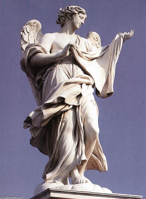 WikiOO.org – 美術百科全書 - 繪畫，作品 Cosimo Fancelli - 天使与Sudarium