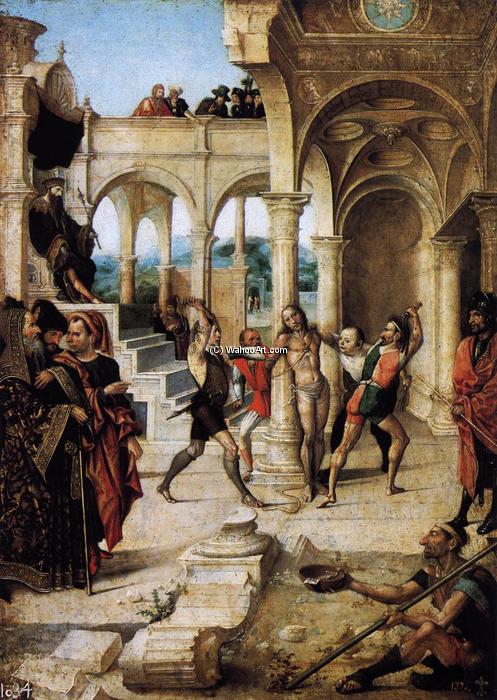 Wikioo.org - The Encyclopedia of Fine Arts - Painting, Artwork by Alejo Fernández - The Scourging of Christ