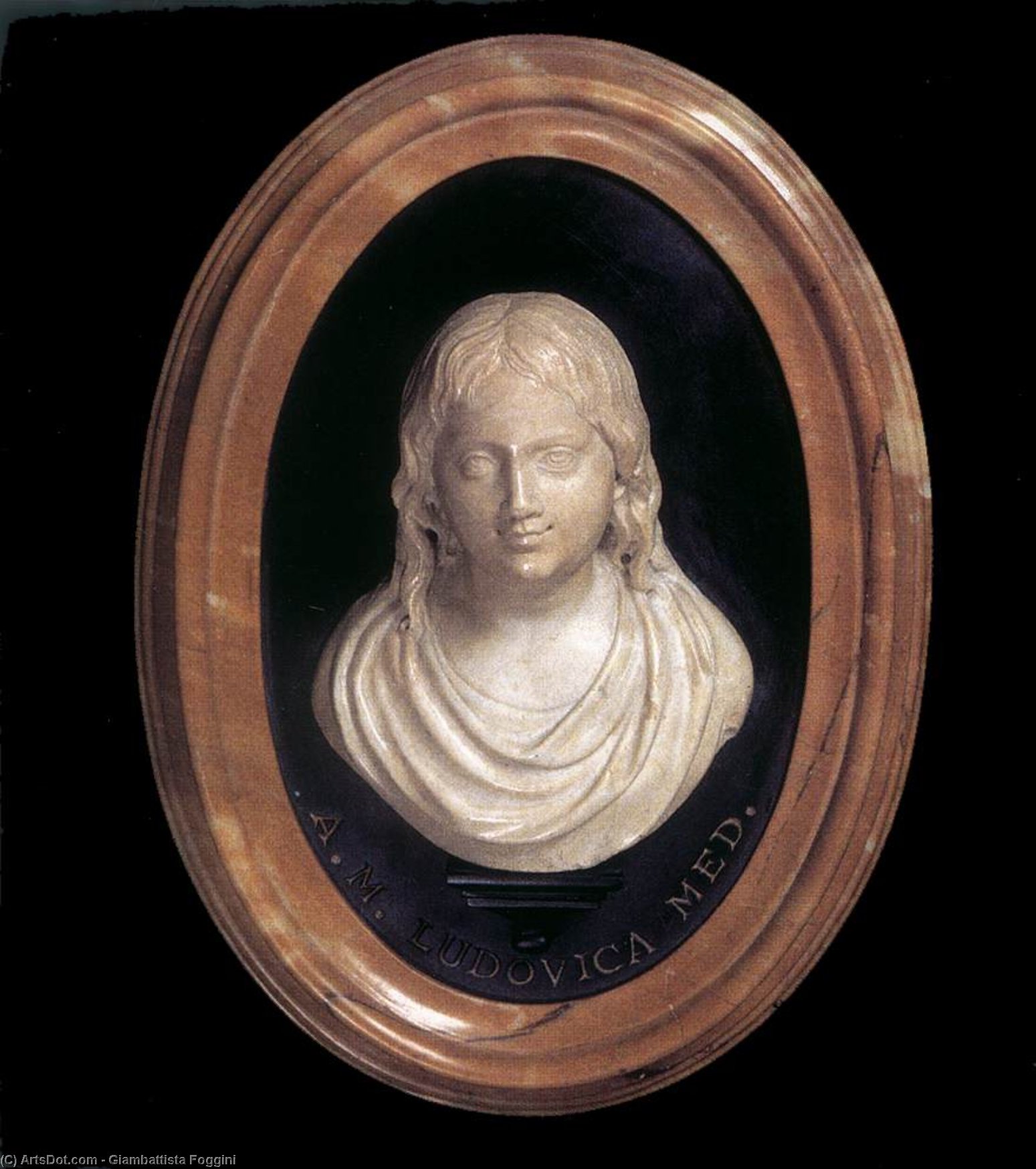 Wikioo.org - The Encyclopedia of Fine Arts - Painting, Artwork by Giambattista Foggini - Portrait of Anna Maria Luisa de' Medici as a Child