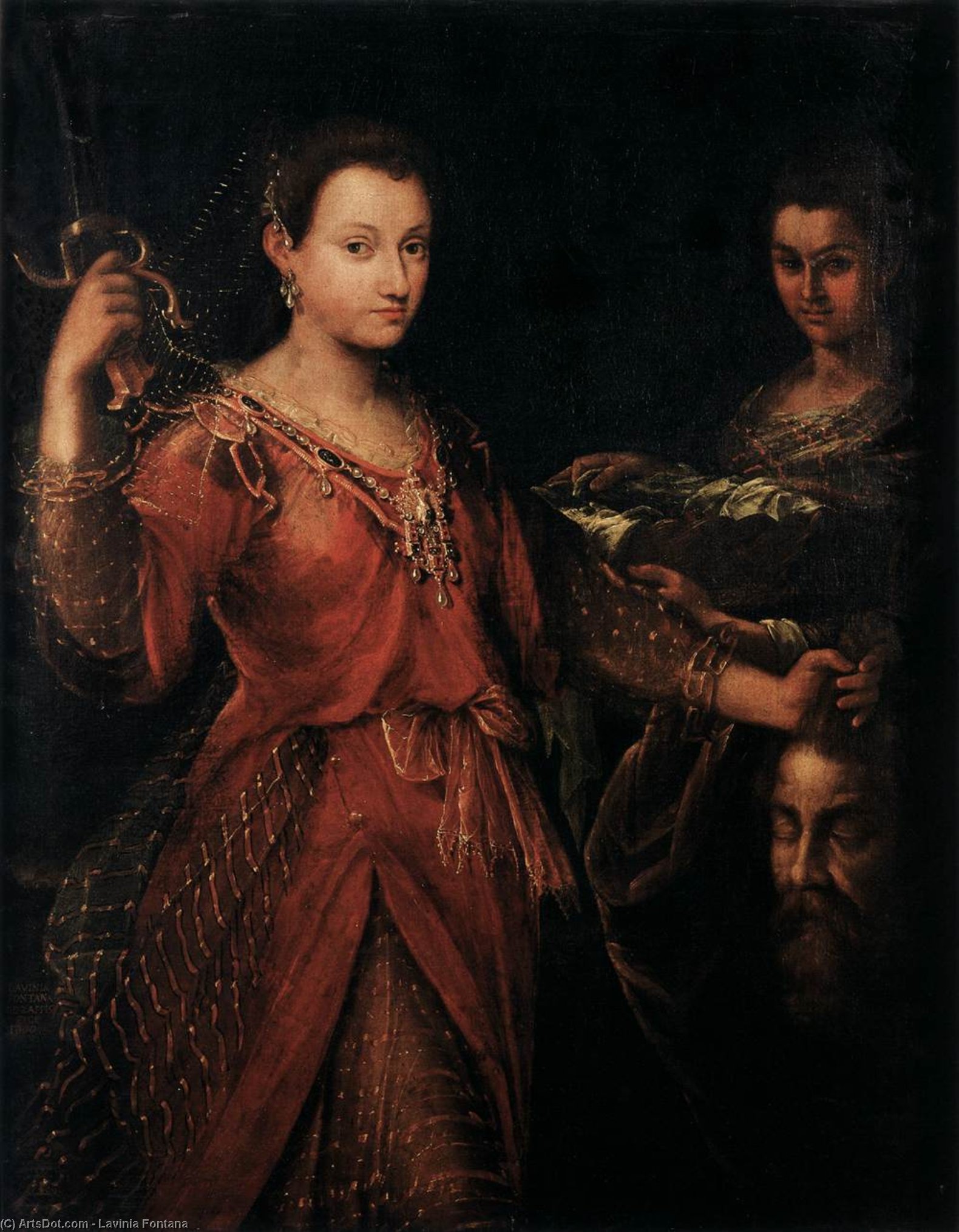 Wikioo.org - The Encyclopedia of Fine Arts - Painting, Artwork by Lavinia Fontana - Judith with the Head of Holofernes