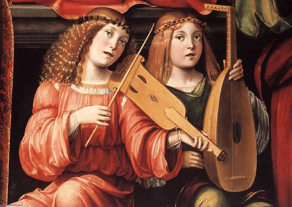 Wikioo.org - The Encyclopedia of Fine Arts - Painting, Artwork by Francesco Francia (Francesco Raibolini) - Madonna and Saints (detail)