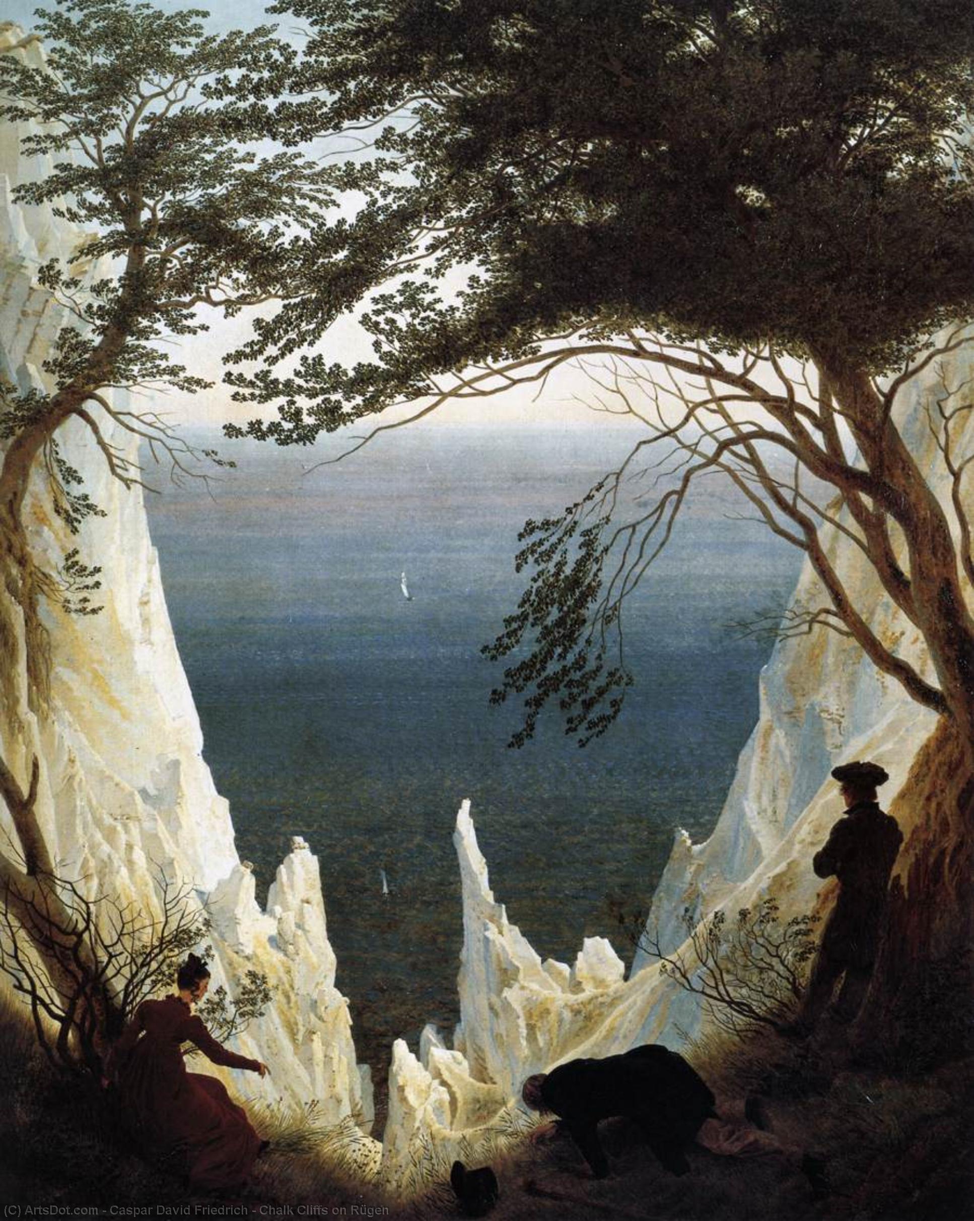 WikiOO.org – 美術百科全書 - 繪畫，作品 Caspar David Friedrich - 吕根岛上的粉笔悬崖