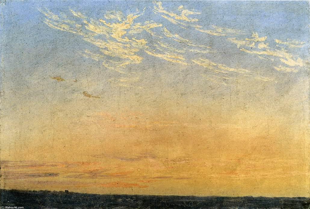 WikiOO.org - Encyclopedia of Fine Arts - Lukisan, Artwork Caspar David Friedrich - Evening