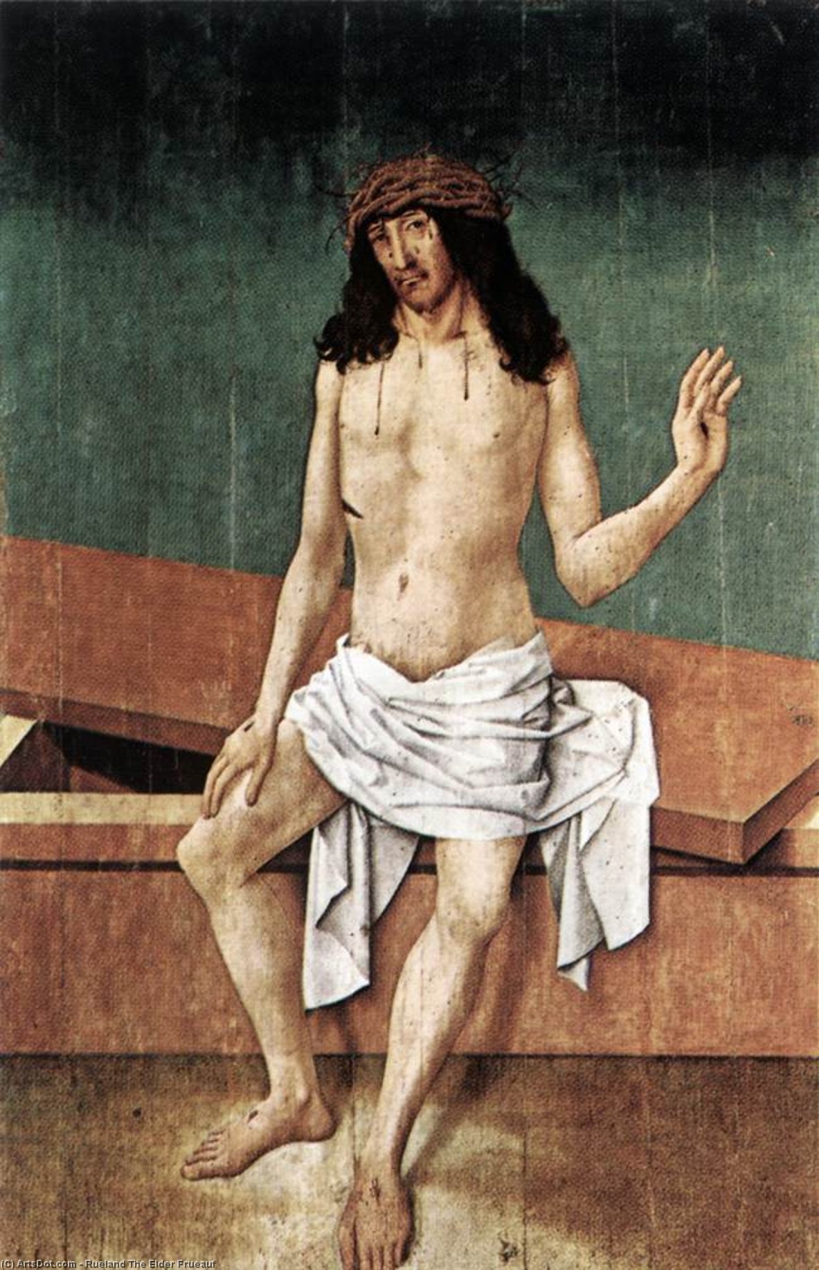 Wikioo.org - The Encyclopedia of Fine Arts - Painting, Artwork by Rueland The Elder Frueauf - Christ with the Crown of Thorns