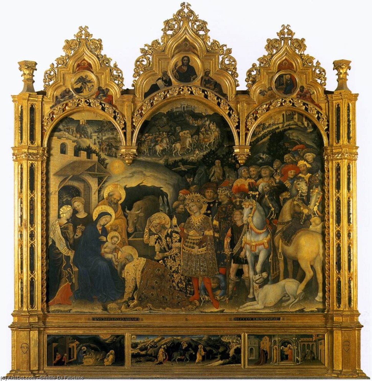 WikiOO.org - Enciclopédia das Belas Artes - Pintura, Arte por Gentile Da Fabriano - Adoration of the Magi (11)