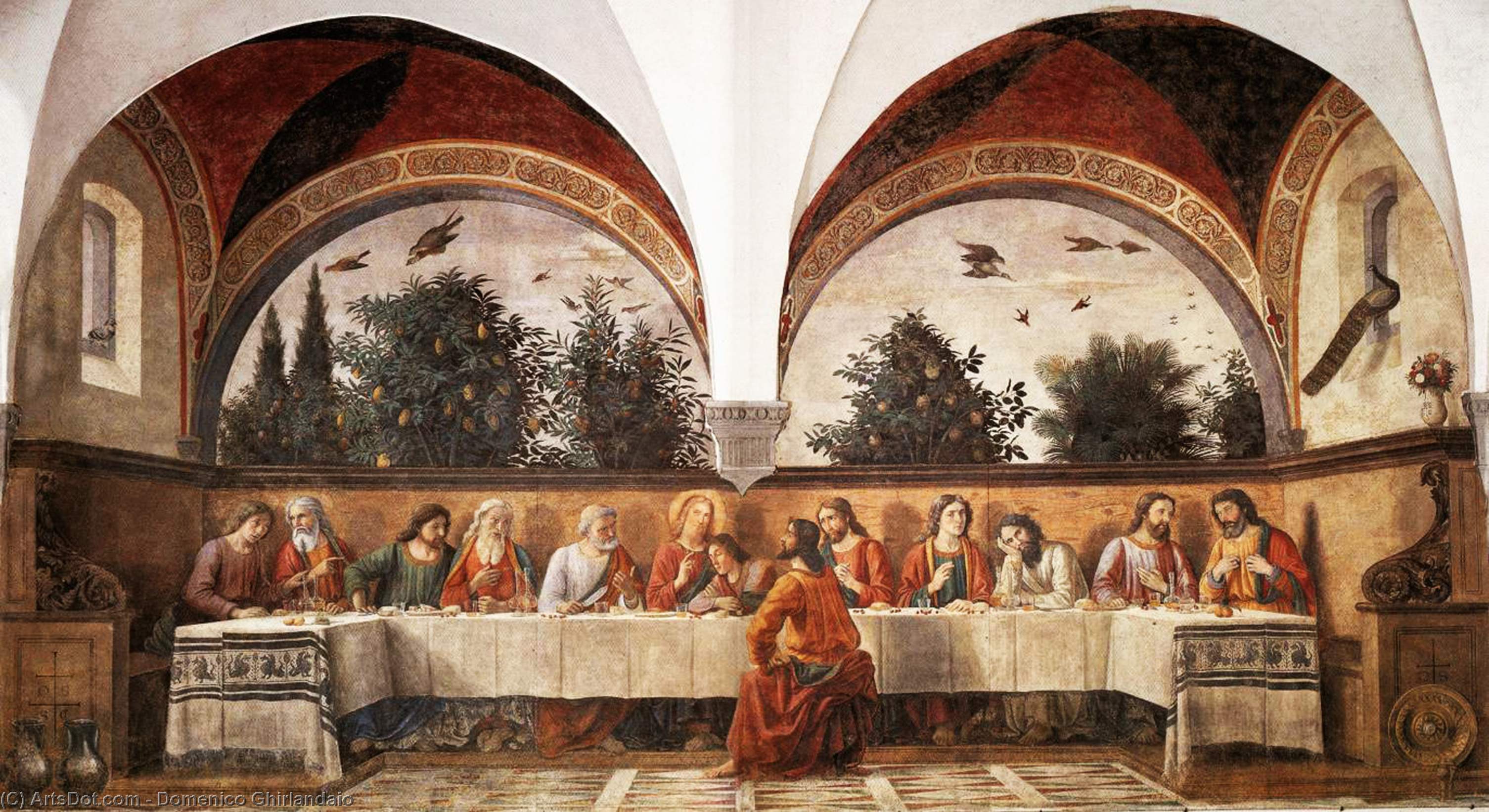 Wikioo.org - The Encyclopedia of Fine Arts - Painting, Artwork by Domenico Ghirlandaio - Last Supper (11)