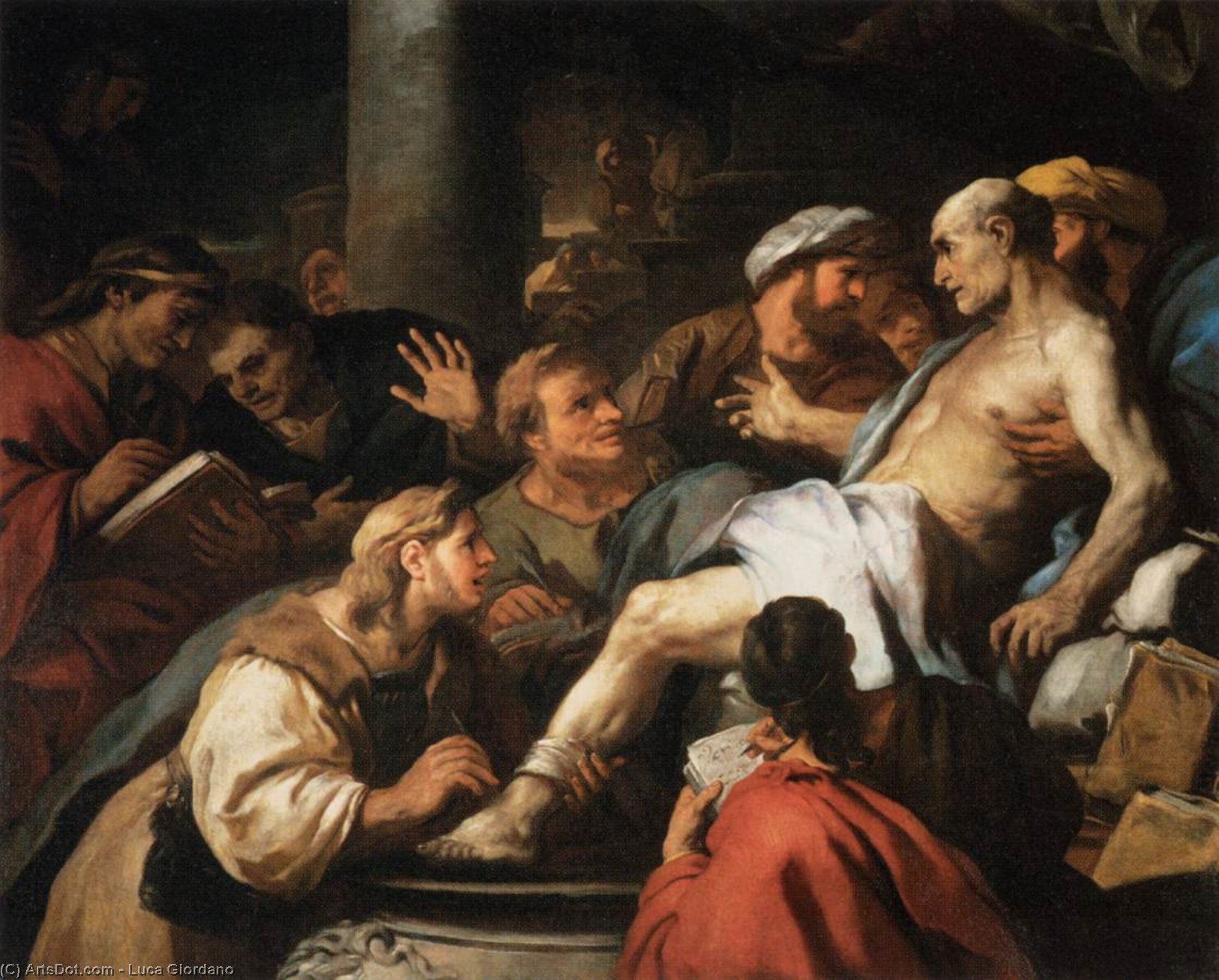 Wikioo.org - The Encyclopedia of Fine Arts - Painting, Artwork by Luca Giordano - The Death of Seneca