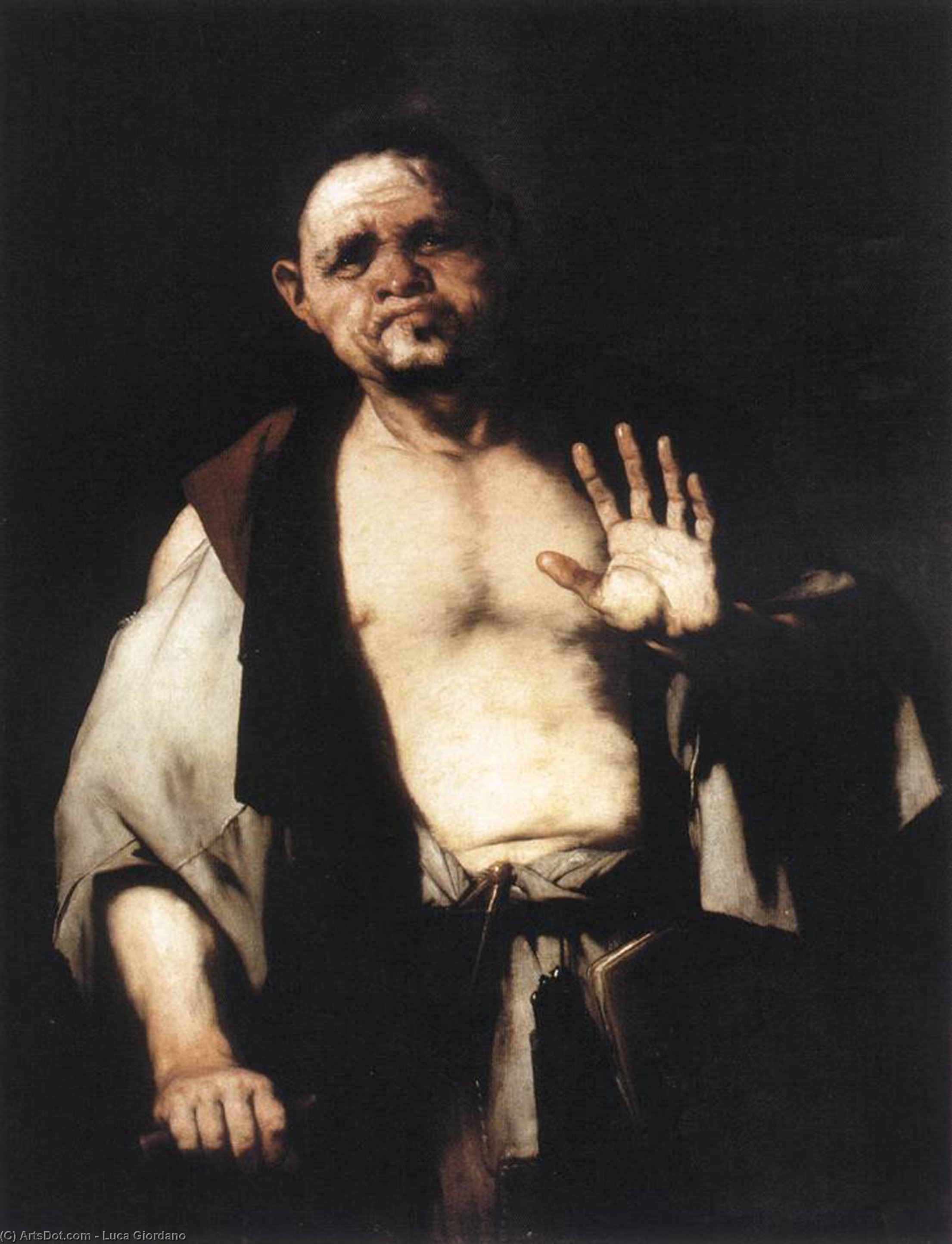 Wikioo.org – La Enciclopedia de las Bellas Artes - Pintura, Obras de arte de Luca Giordano - el filósofo Cratetes