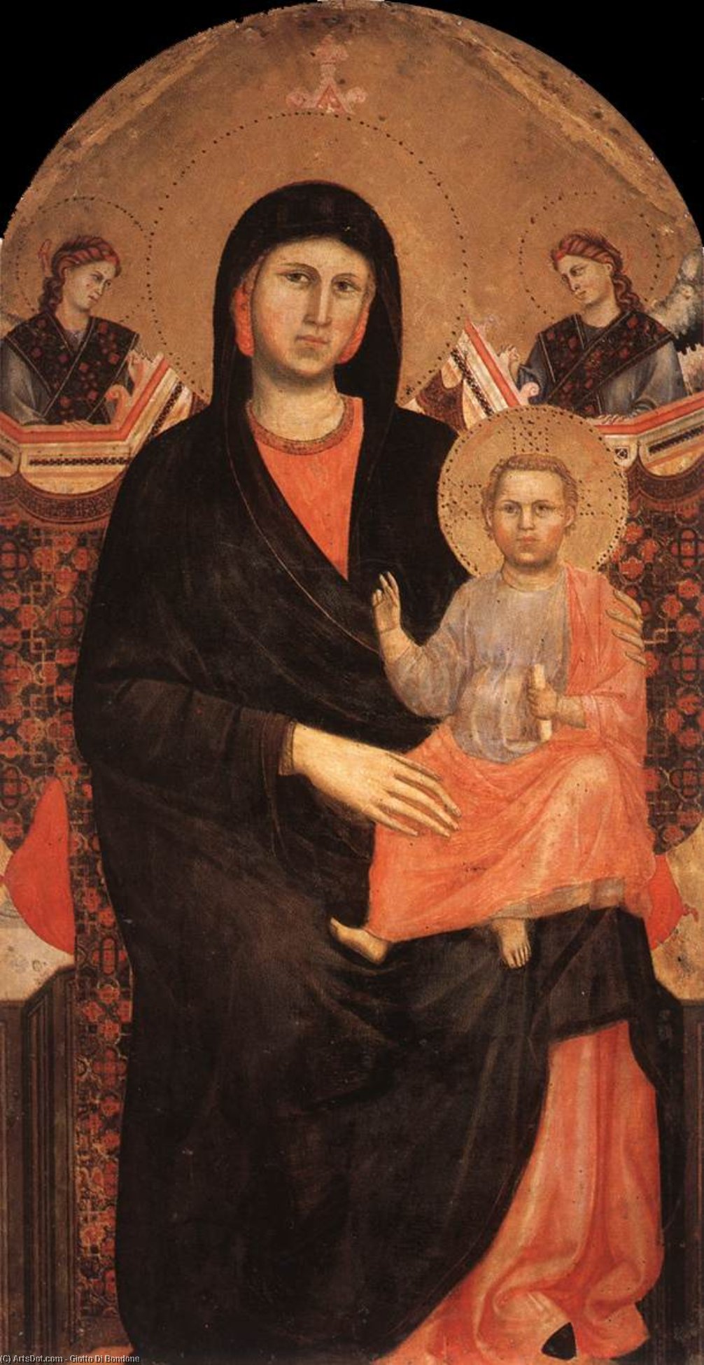 WikiOO.org - Encyclopedia of Fine Arts - Lukisan, Artwork Giotto Di Bondone - Madonna and Child (10)