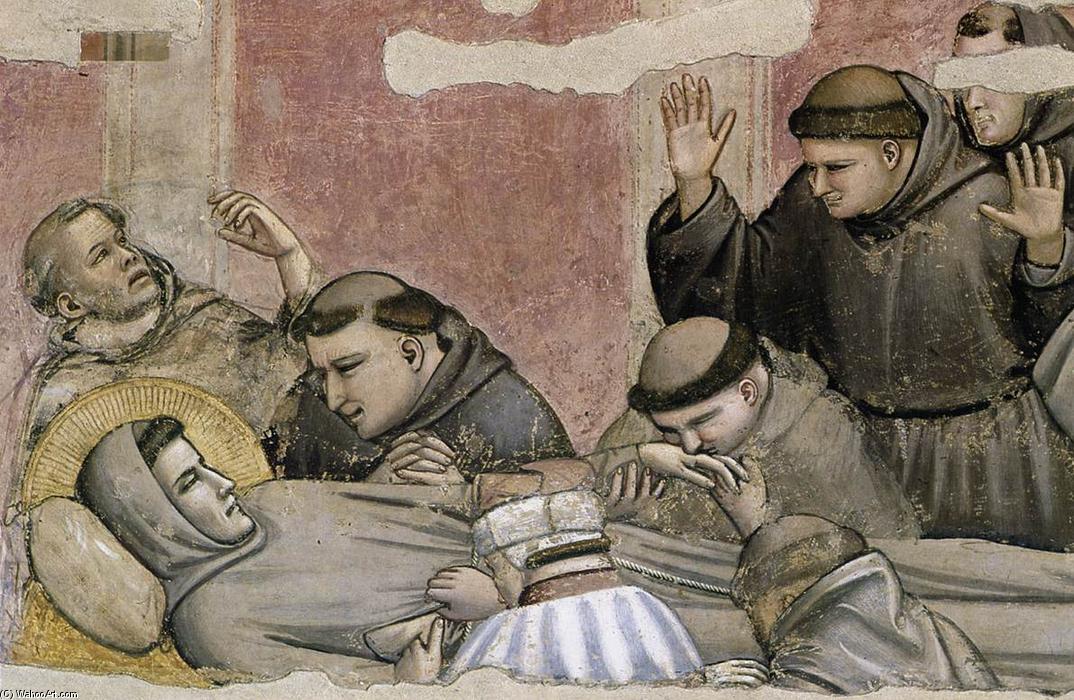 Wikioo.org – L'Enciclopedia delle Belle Arti - Pittura, Opere di Giotto Di Bondone - Scene da vita di san francesco : 4 . morte e ascensione di san francesco ( particolare ) ( 10 )