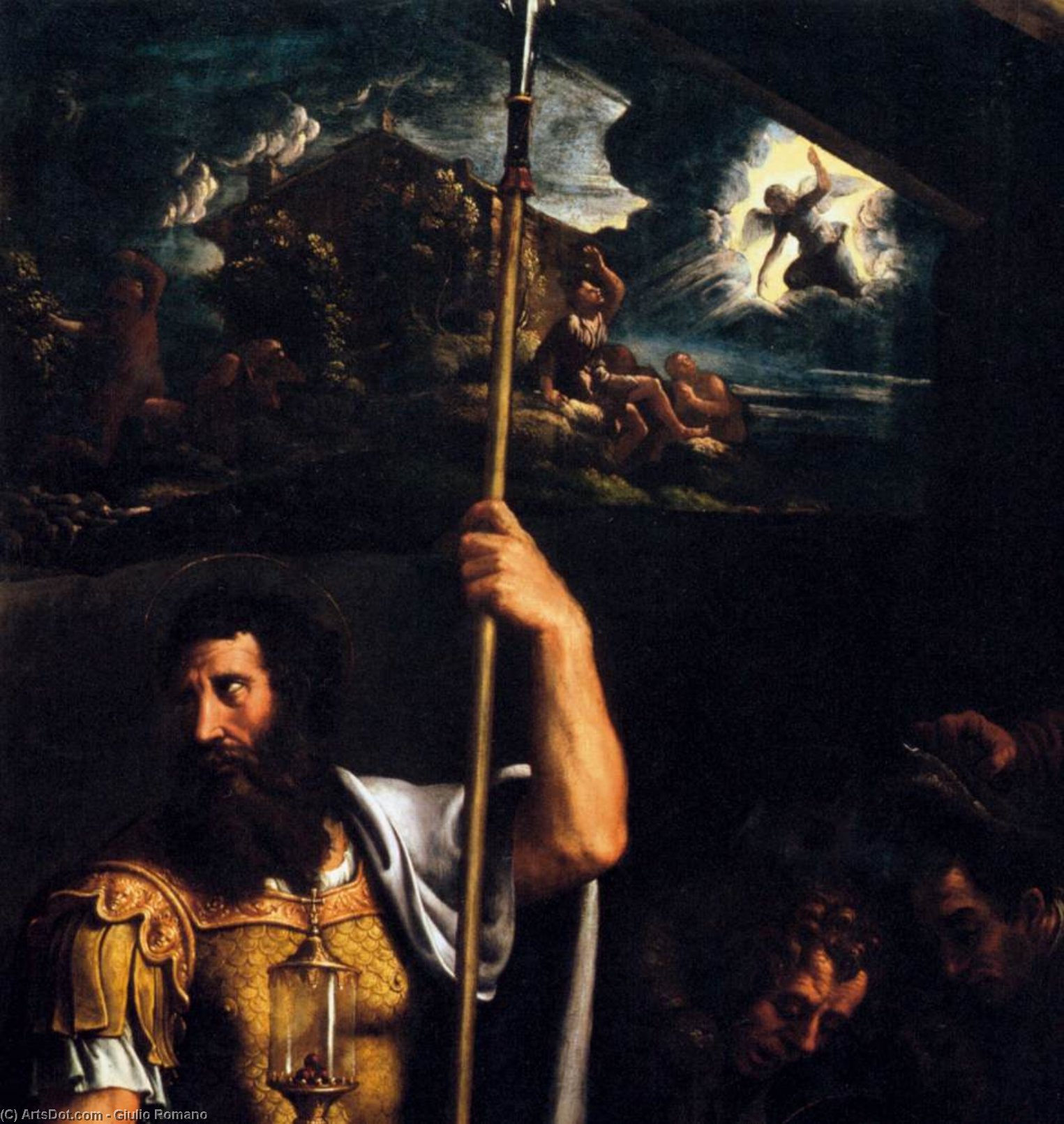 Wikioo.org – L'Encyclopédie des Beaux Arts - Peinture, Oeuvre de Giulio Romano - Adoration des bergers détail