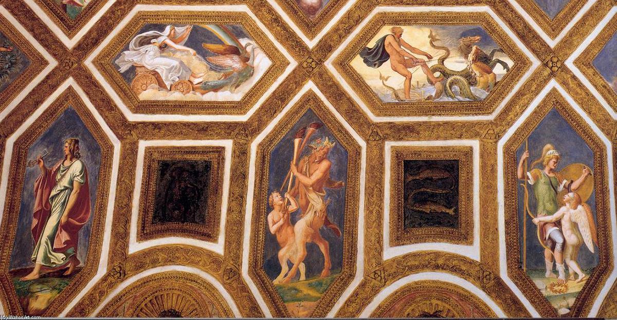 Wikioo.org – La Enciclopedia de las Bellas Artes - Pintura, Obras de arte de Giulio Romano - techo decoración Detalle 10