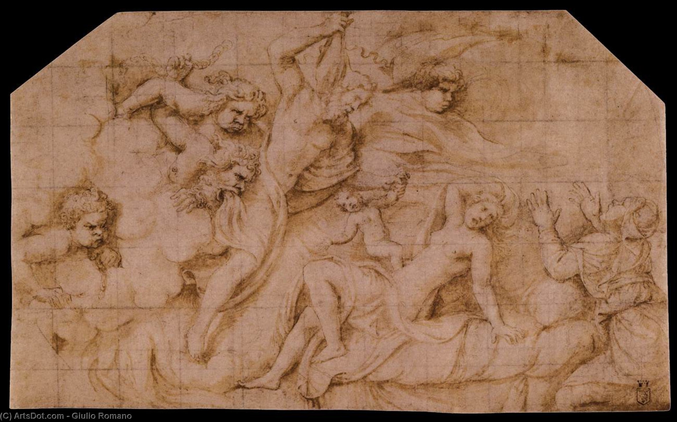 Wikioo.org – La Enciclopedia de las Bellas Artes - Pintura, Obras de arte de Giulio Romano - el nacimiento de Baco