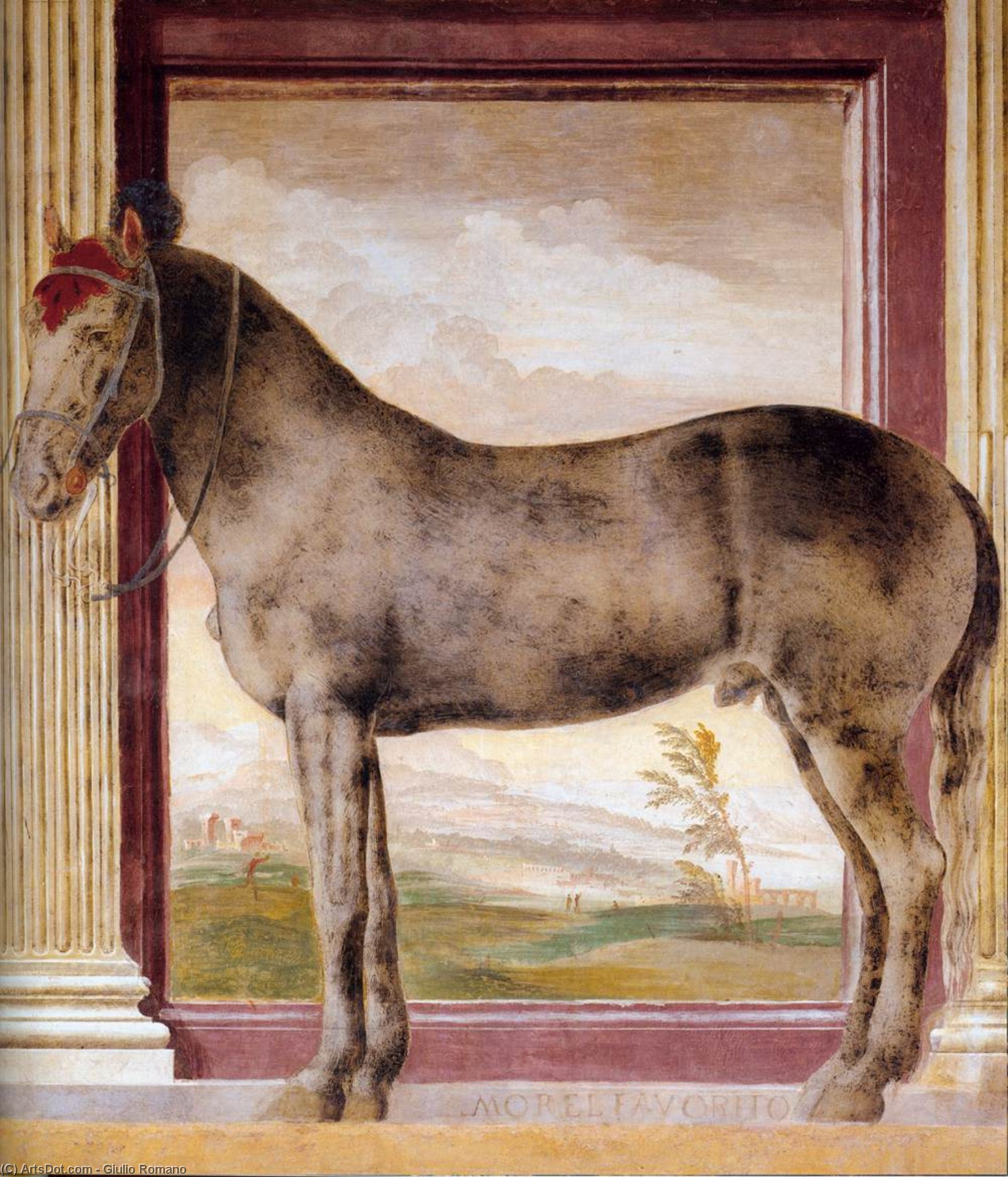 WikiOO.org - Enciklopedija likovnih umjetnosti - Slikarstvo, umjetnička djela Giulio Romano - 'The Horse ''Morel favorito'''
