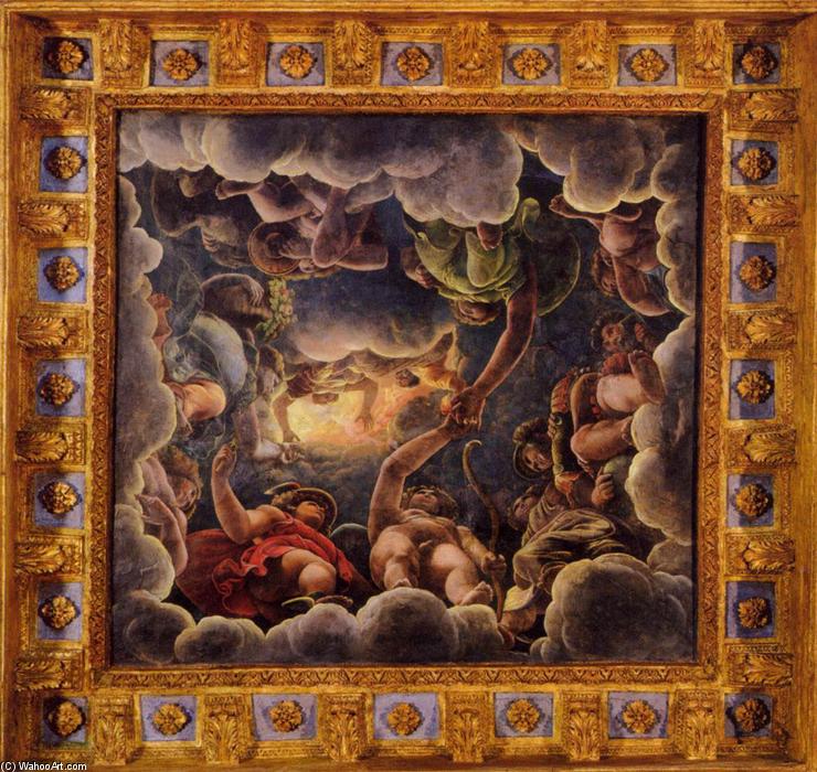 Wikioo.org – L'Enciclopedia delle Belle Arti - Pittura, Opere di Giulio Romano - Soffitto a volta (detail) (17)