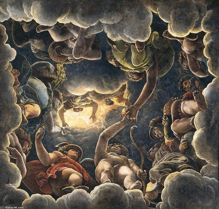 WikiOO.org - Enciclopédia das Belas Artes - Pintura, Arte por Giulio Romano - Vaulted ceiling (detail) (18)