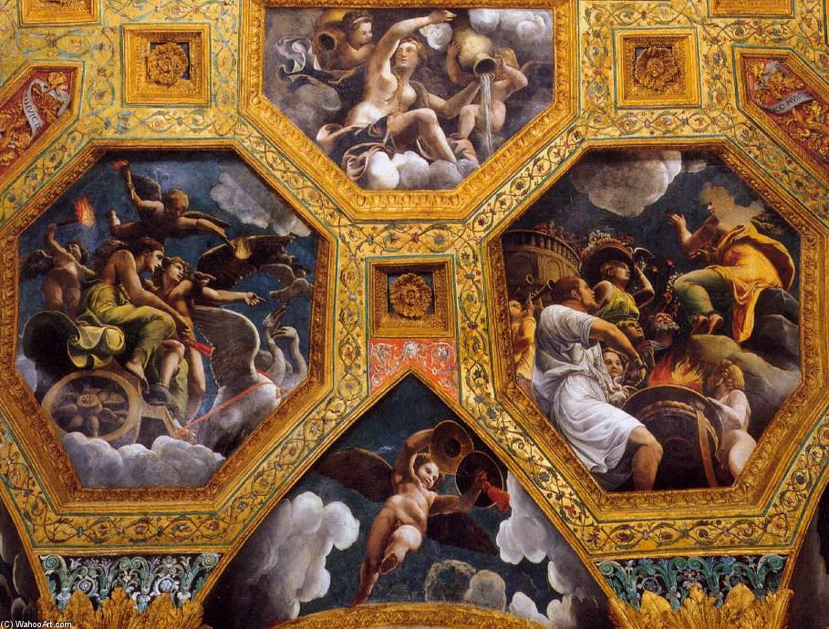 Wikioo.org – La Enciclopedia de las Bellas Artes - Pintura, Obras de arte de Giulio Romano - Bóveda (detalle) (19)