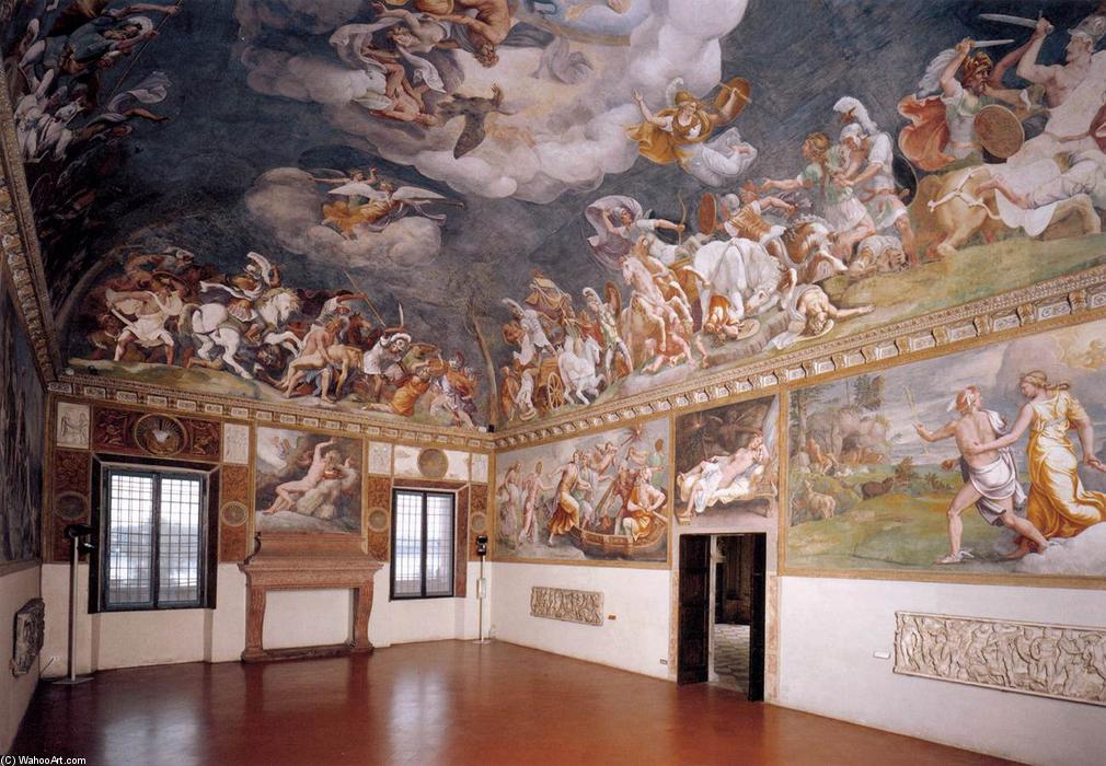 Wikoo.org - موسوعة الفنون الجميلة - اللوحة، العمل الفني Giulio Romano - View of the Sala di Troia (10)