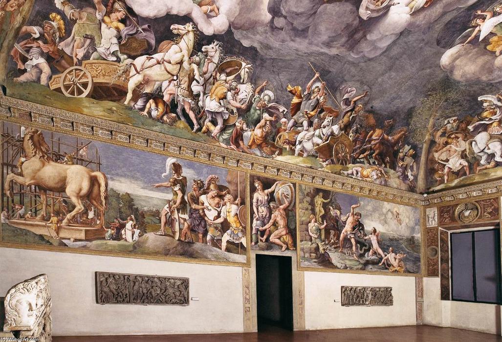 Wikioo.org – L'Enciclopedia delle Belle Arti - Pittura, Opere di Giulio Romano - Vista della Sala di Troia (12)