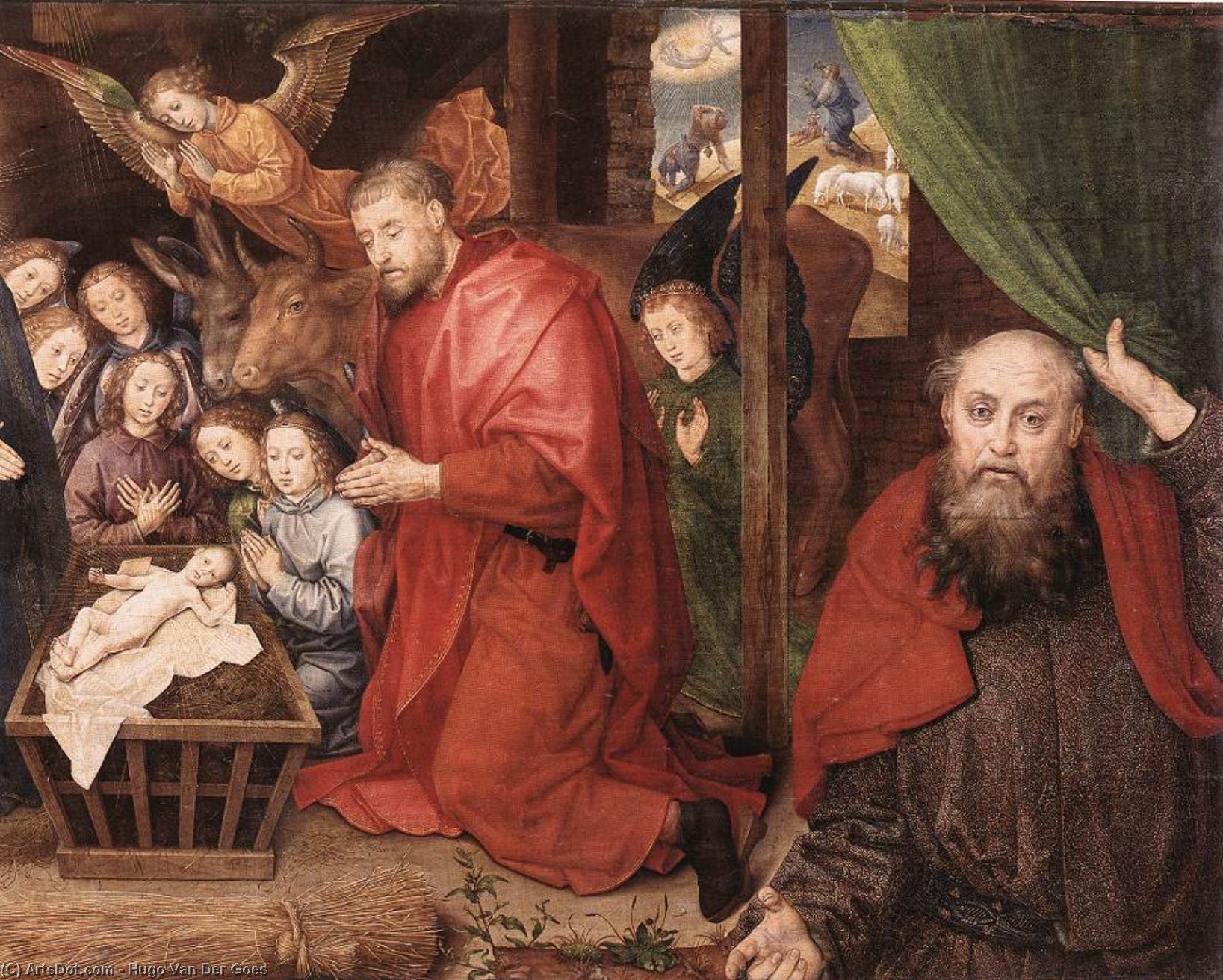 WikiOO.org - Enciclopedia of Fine Arts - Pictura, lucrări de artă Hugo Van Der Goes - Adoration of the Shepherds (detail) (15)