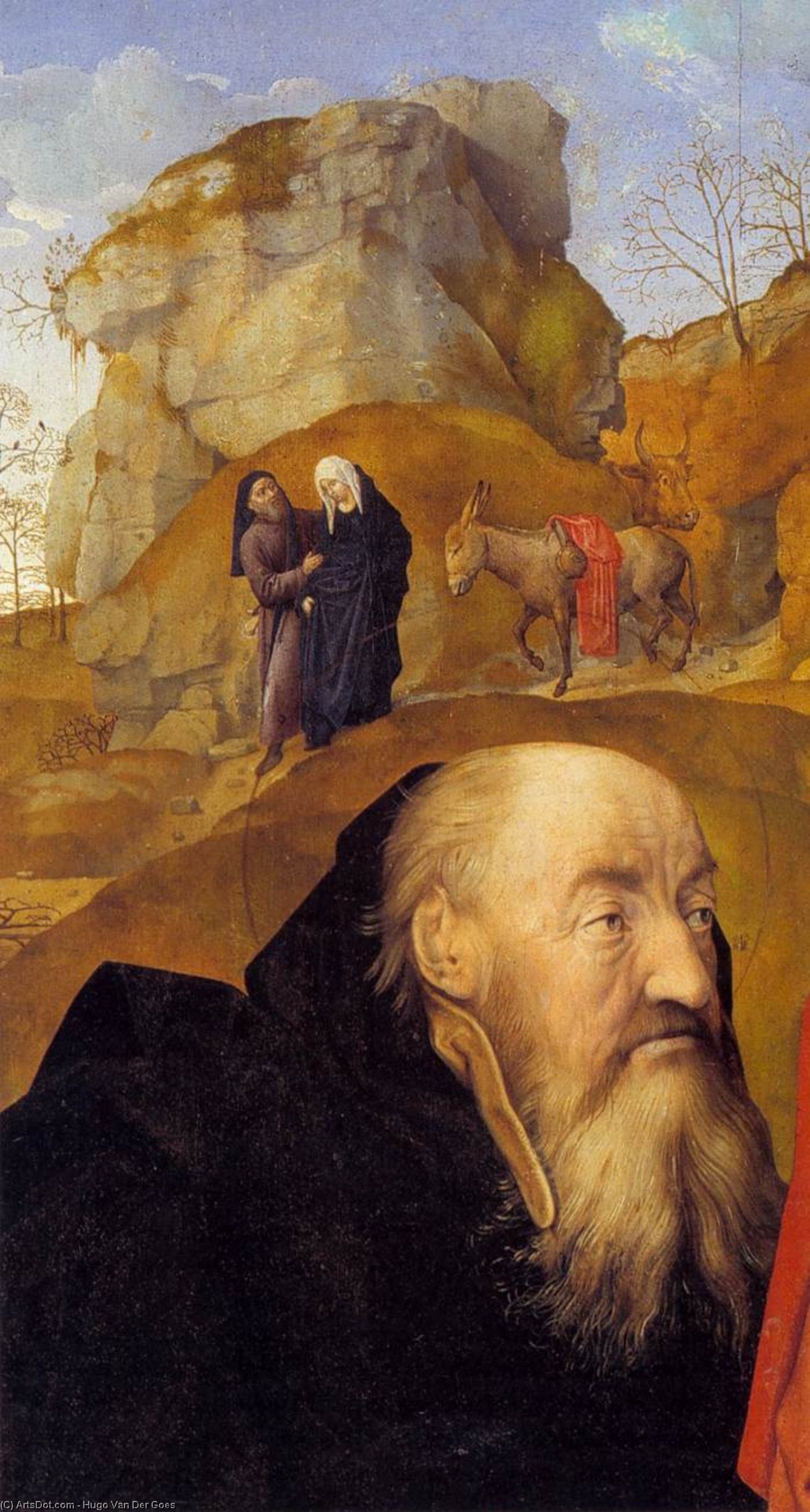Wikioo.org - The Encyclopedia of Fine Arts - Painting, Artwork by Hugo Van Der Goes - Sts Anthony and Thomas with Tommaso Portinari (detail) (11)