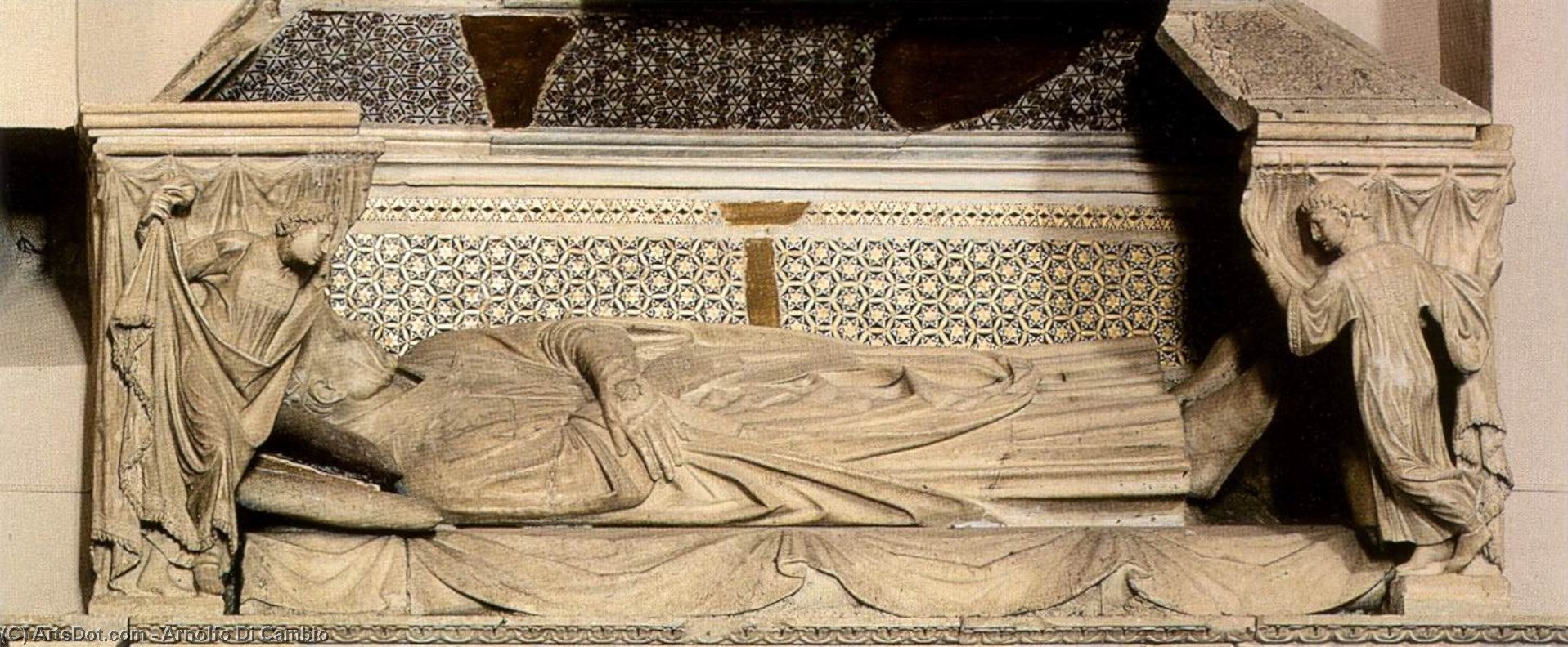Wikioo.org - The Encyclopedia of Fine Arts - Painting, Artwork by Arnolfo Di Cambio - Tomb of Cardinal de Braye (detail) (11)