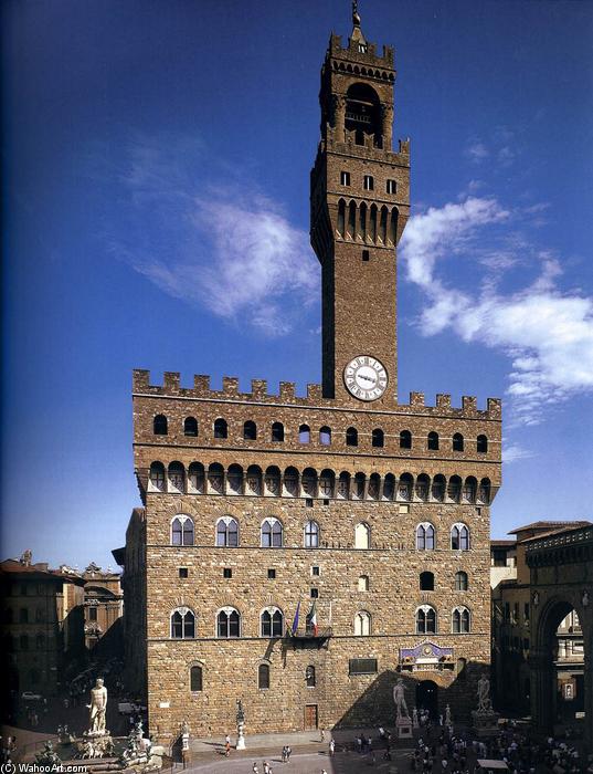 Wikioo.org - The Encyclopedia of Fine Arts - Painting, Artwork by Arnolfo Di Cambio - View of the Palazzo Vecchio