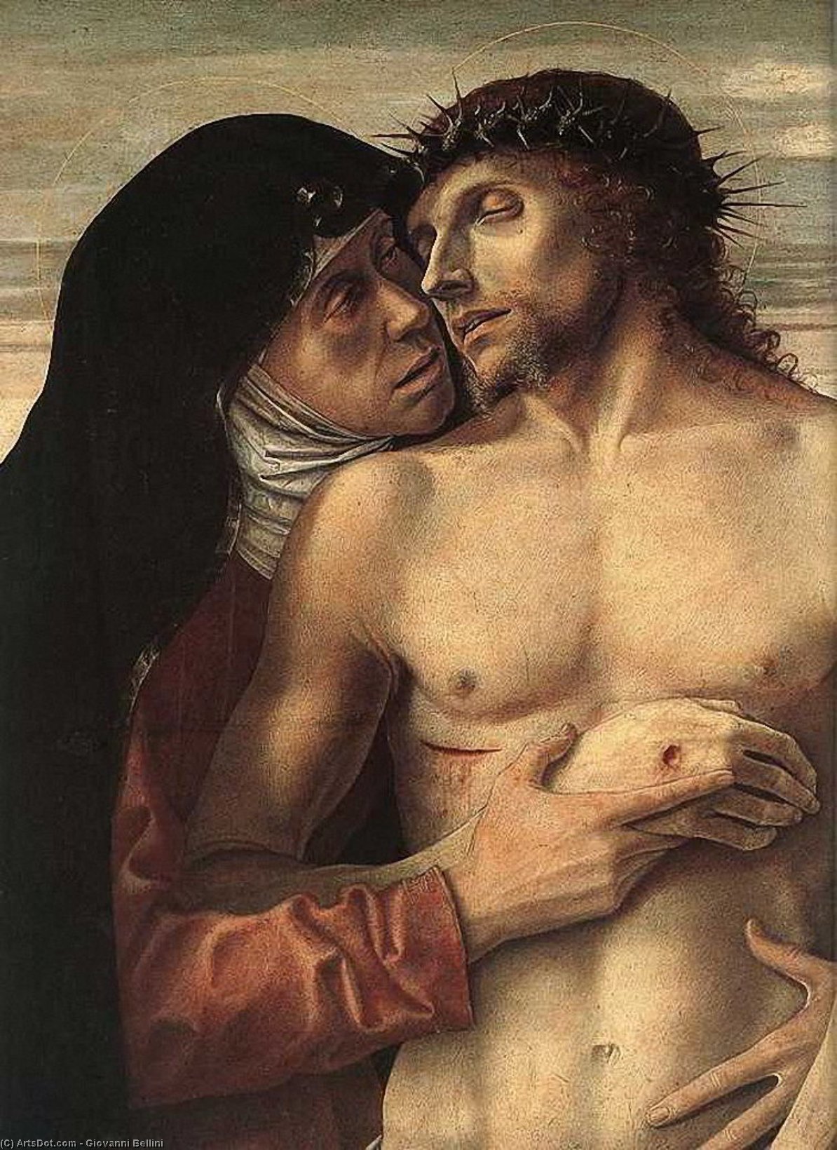 Wikioo.org - Bách khoa toàn thư về mỹ thuật - Vẽ tranh, Tác phẩm nghệ thuật Giovanni Bellini - Pietà (detail) (13)