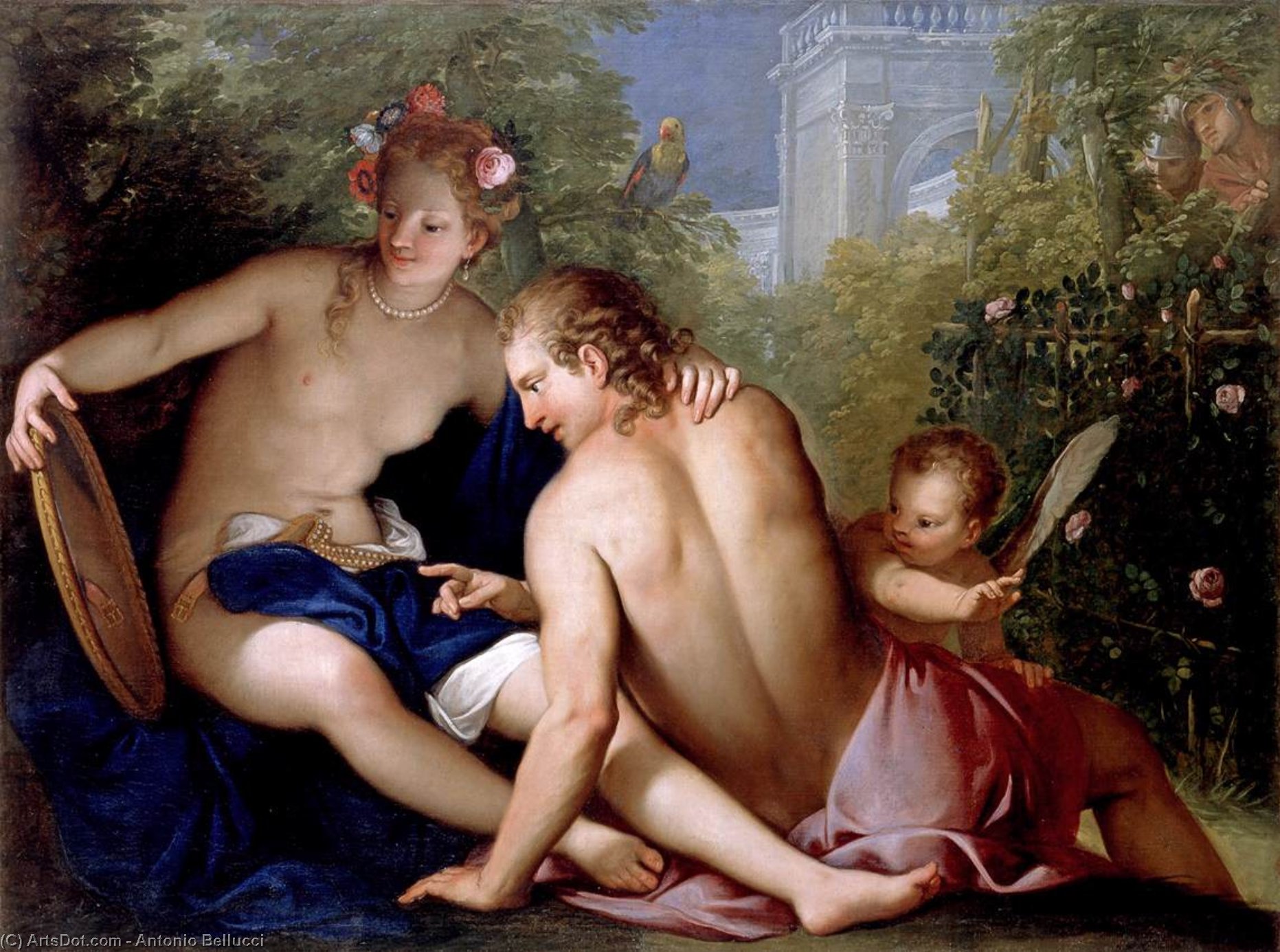 Wikioo.org - The Encyclopedia of Fine Arts - Painting, Artwork by Antonio Bellucci - Rinaldo and Armida