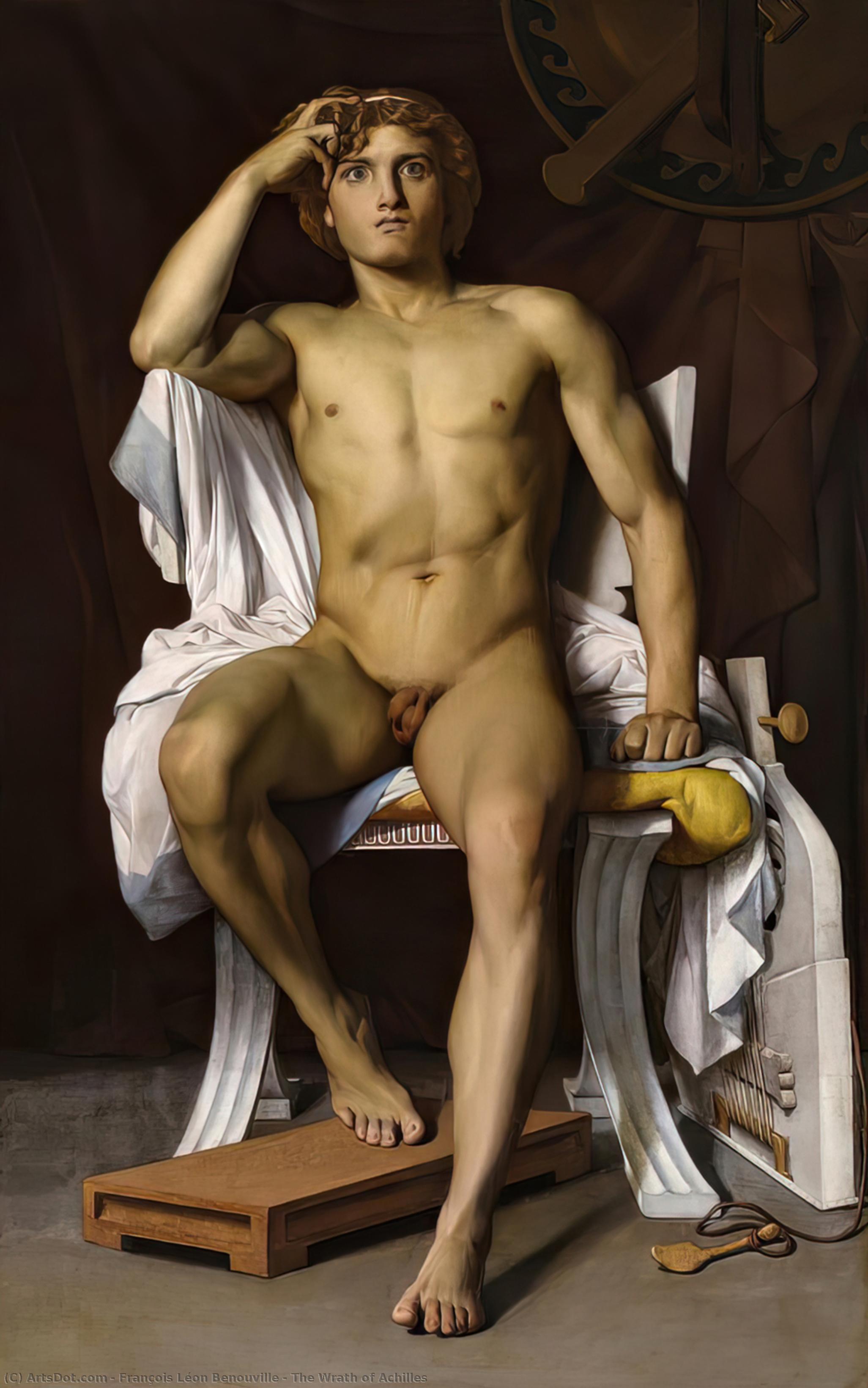 Wikioo.org – L'Encyclopédie des Beaux Arts - Peinture, Oeuvre de François Léon Benouville - la Colère  de  Achille