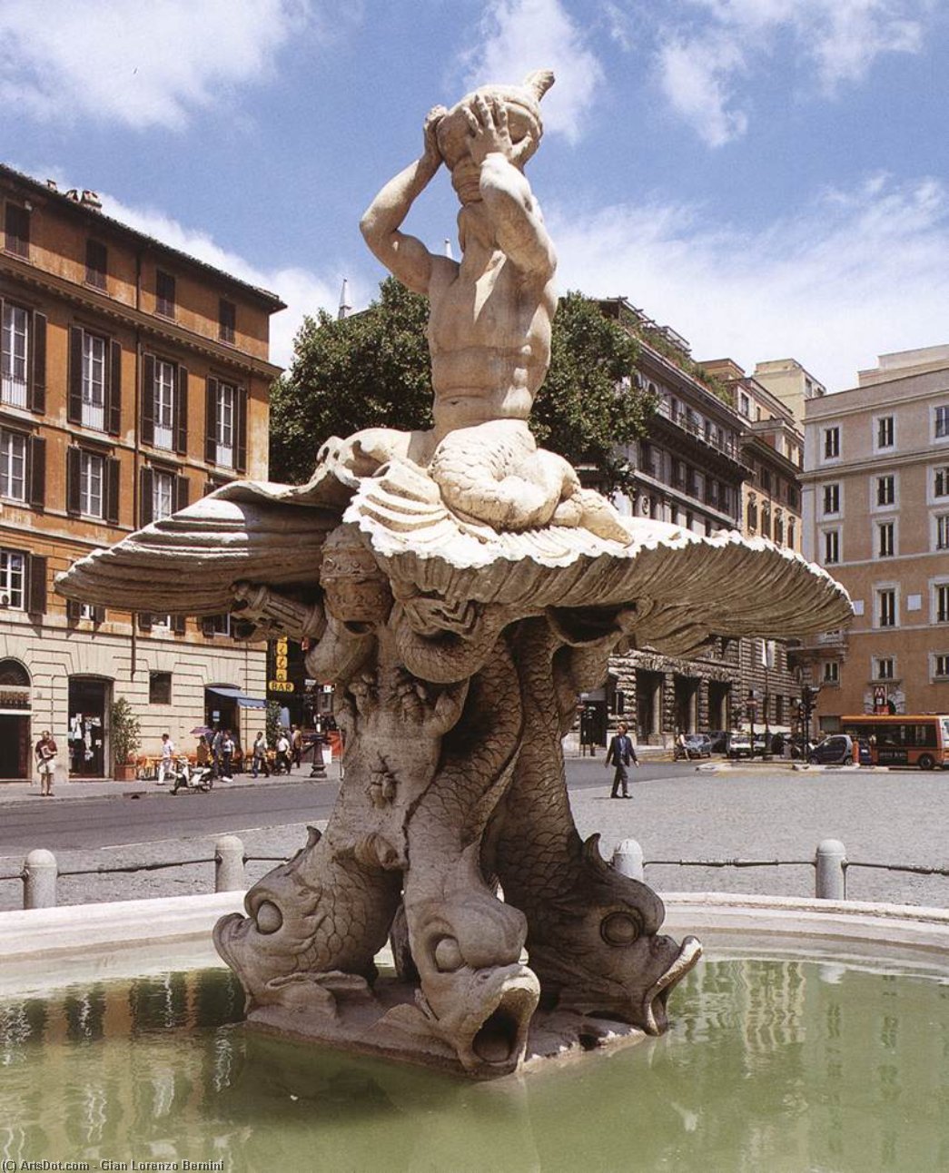 Wikioo.org - Bách khoa toàn thư về mỹ thuật - Vẽ tranh, Tác phẩm nghệ thuật Gian Lorenzo Bernini - Fontana del Tritone
