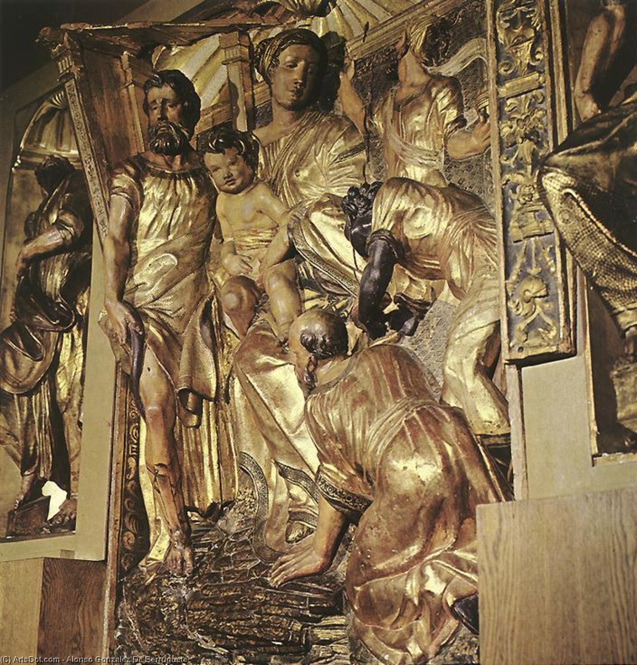 WikiOO.org - Енциклопедия за изящни изкуства - Живопис, Произведения на изкуството Alonso Gonzalez De Berruguete - Adoration of the Magi (another view)