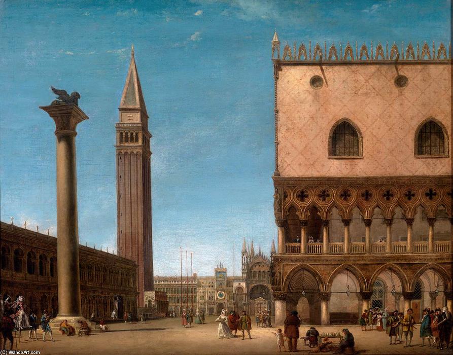 Wikioo.org - The Encyclopedia of Fine Arts - Painting, Artwork by Giuseppe Bernardino Bison - Piazza San Marco in Venice