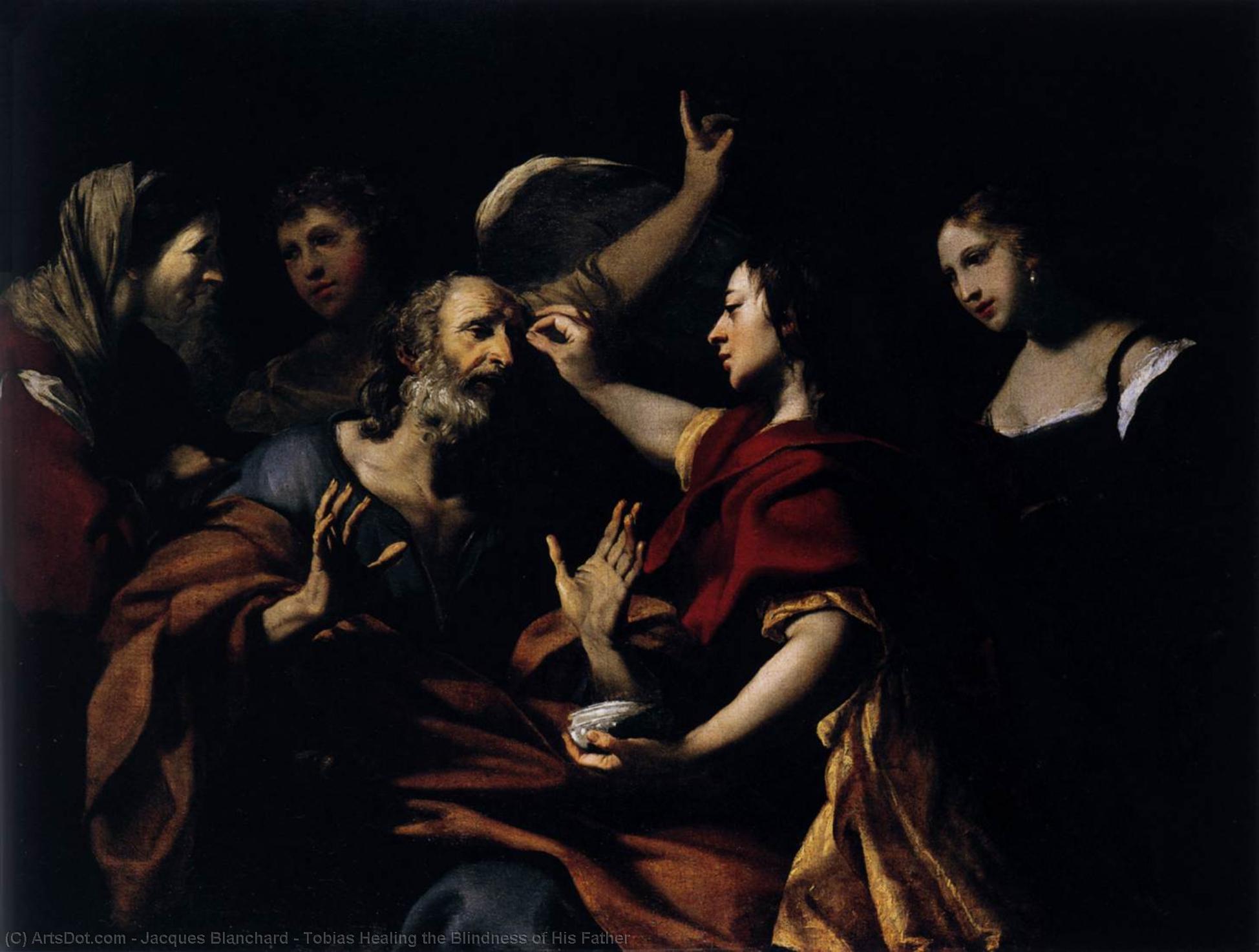 Wikioo.org - The Encyclopedia of Fine Arts - Painting, Artwork by Jacques Blanchard - Tobias Healing the Blindness of His Father