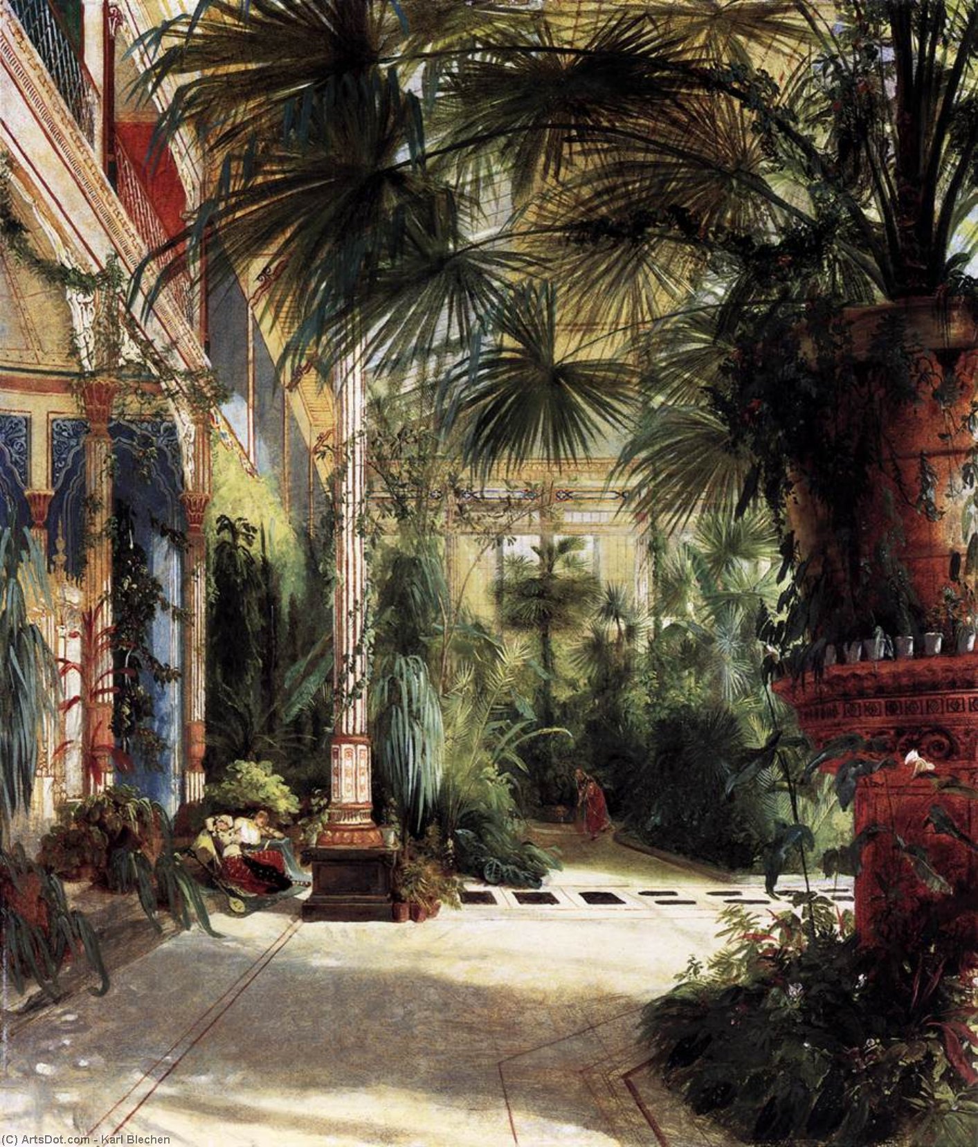 WikiOO.org - Güzel Sanatlar Ansiklopedisi - Resim, Resimler Karl Blechen - Friedrich Wilhelm III's Palm Court
