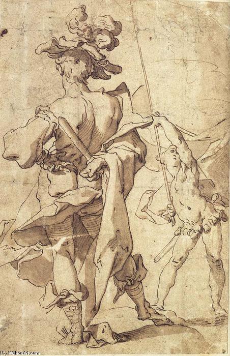 WikiOO.org - Encyclopedia of Fine Arts - Lukisan, Artwork Abraham Bloemaert - Warrior and Young Standard-Bearer