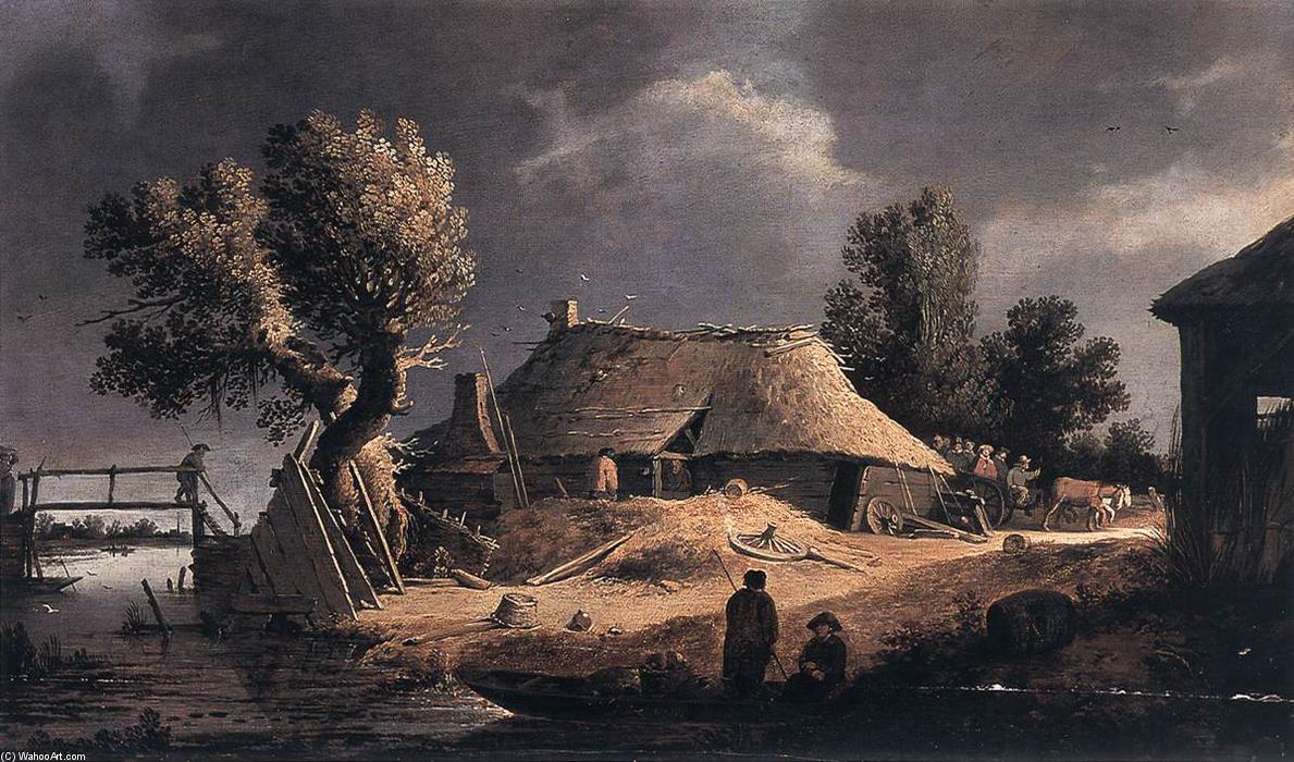 Wikioo.org - The Encyclopedia of Fine Arts - Painting, Artwork by Pieter De Bloot - Landscape with Farm