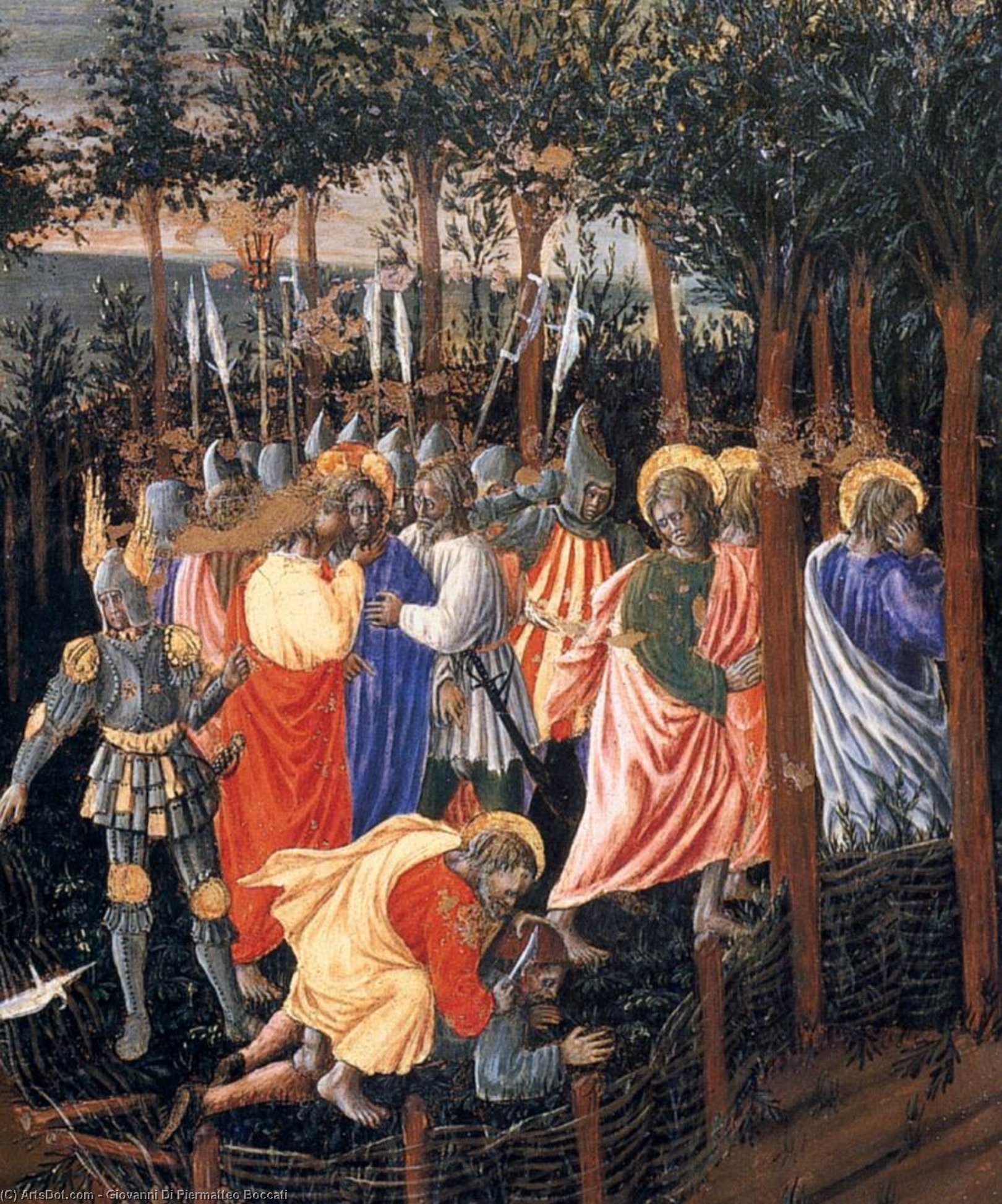 Wikioo.org - The Encyclopedia of Fine Arts - Painting, Artwork by Giovanni Di Piermatteo Boccati - The Arrest of Christ (detail)