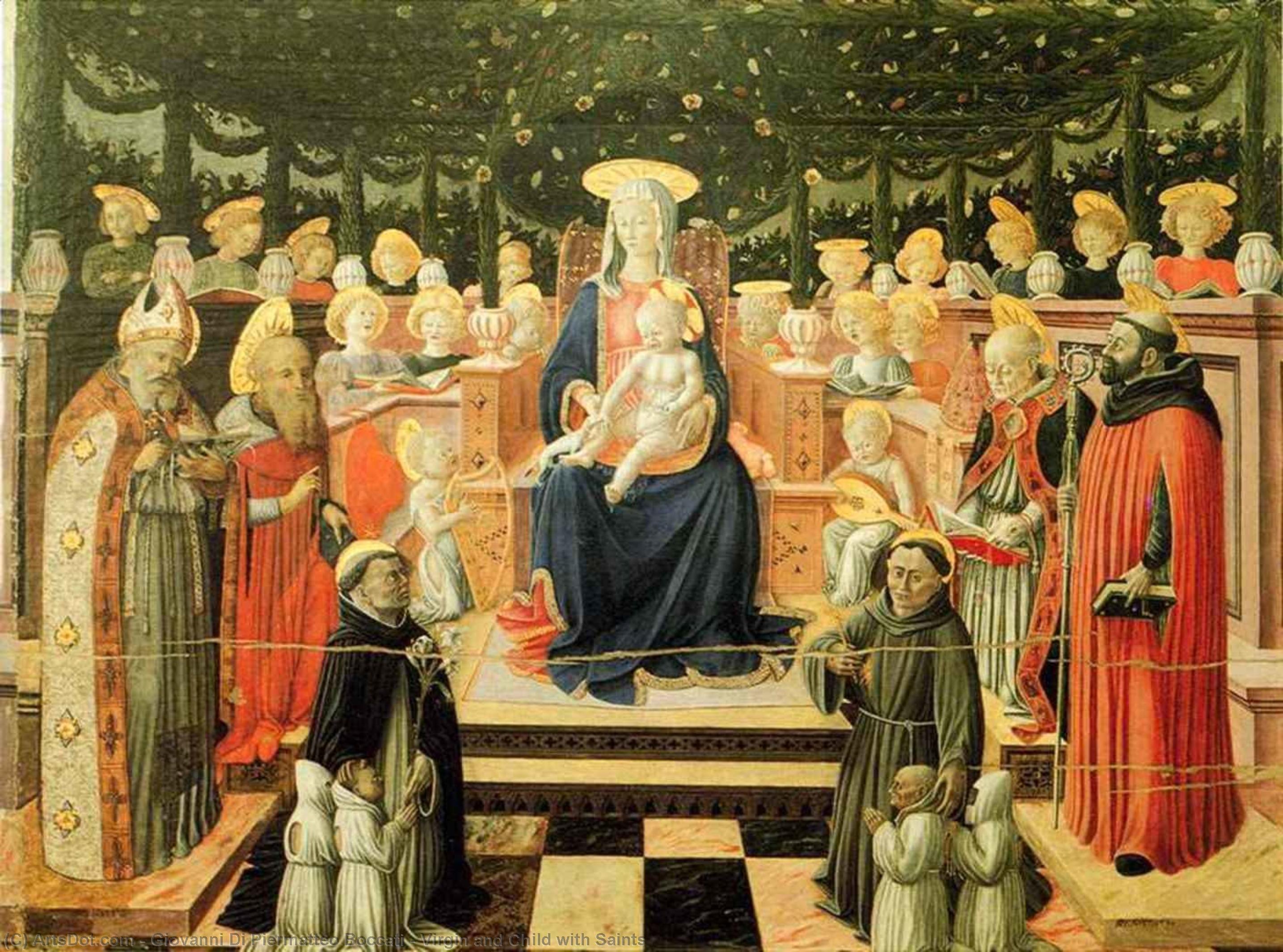 Wikioo.org - The Encyclopedia of Fine Arts - Painting, Artwork by Giovanni Di Piermatteo Boccati - Virgin and Child with Saints