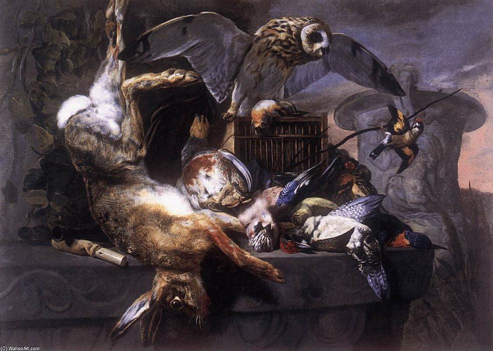 WikiOO.org – 美術百科全書 - 繪畫，作品 Boel Pieter (Boule) - 静物  与 猫头鹰