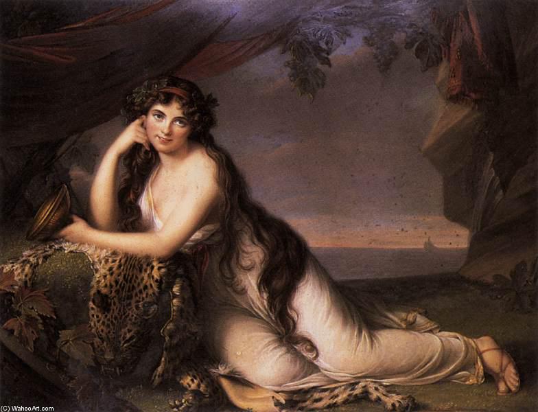 WikiOO.org - Encyclopedia of Fine Arts - Lukisan, Artwork Henry Bone - Lady Hamilton as a Bacchante