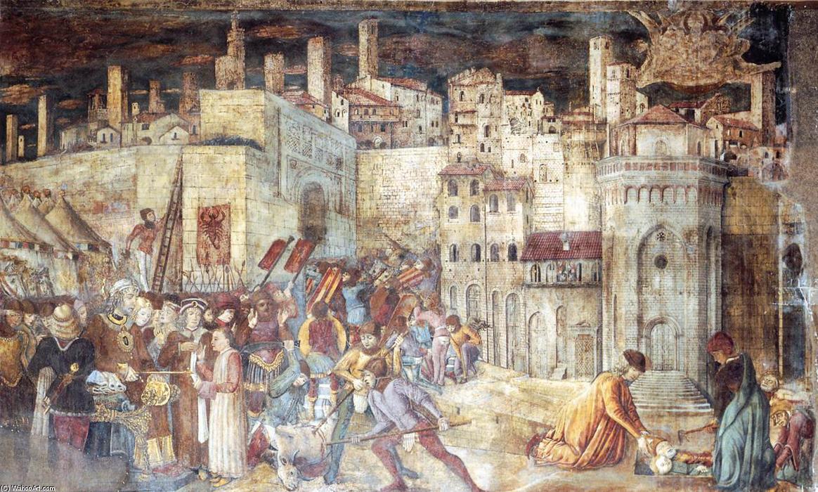 Wikioo.org - The Encyclopedia of Fine Arts - Painting, Artwork by Benedetto Bonfigli - Burial of St Ercolano outside the Gates of Perugia