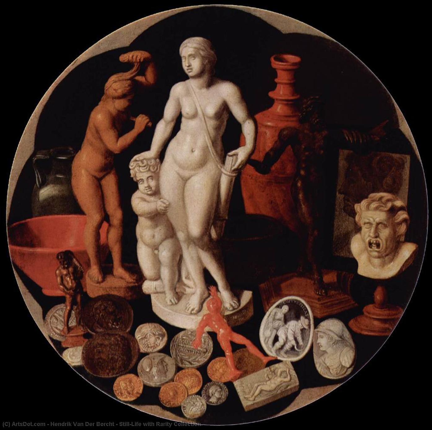 Wikioo.org - The Encyclopedia of Fine Arts - Painting, Artwork by Hendrik Van Der Borcht - Still-Life with Rarity Collection