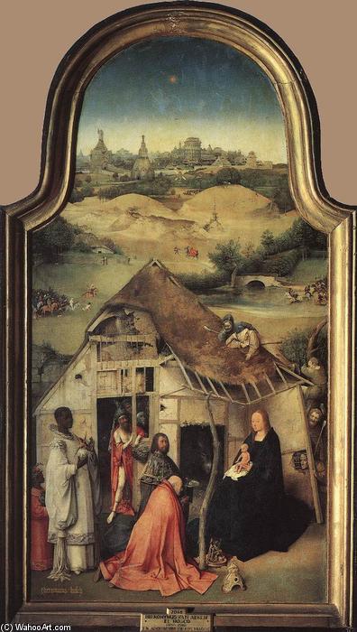 Wikioo.org – L'Enciclopedia delle Belle Arti - Pittura, Opere di Hieronymus Bosch - Adorazione dei Magi CENTRALE  pannello di