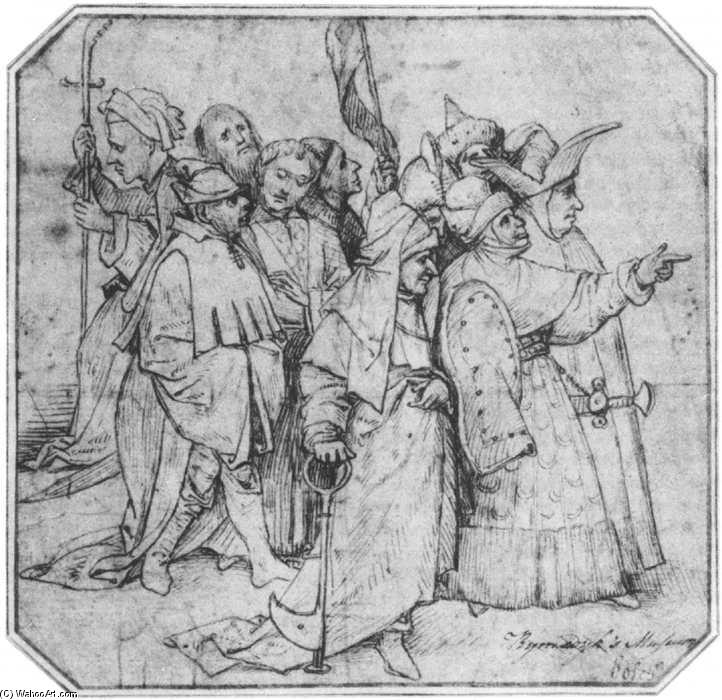 Wikioo.org – L'Enciclopedia delle Belle Arti - Pittura, Opere di Hieronymus Bosch - Gruppo di figure maschili