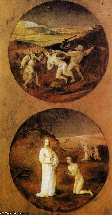 Wikioo.org - The Encyclopedia of Fine Arts - Painting, Artwork by Hieronymus Bosch - Mankind Beset by Devils (reverse of Noah panel)