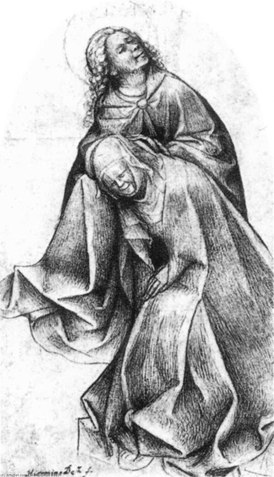 WikiOO.org - Encyclopedia of Fine Arts - Målning, konstverk Hieronymus Bosch - Mary and John at the Foot of the Cross