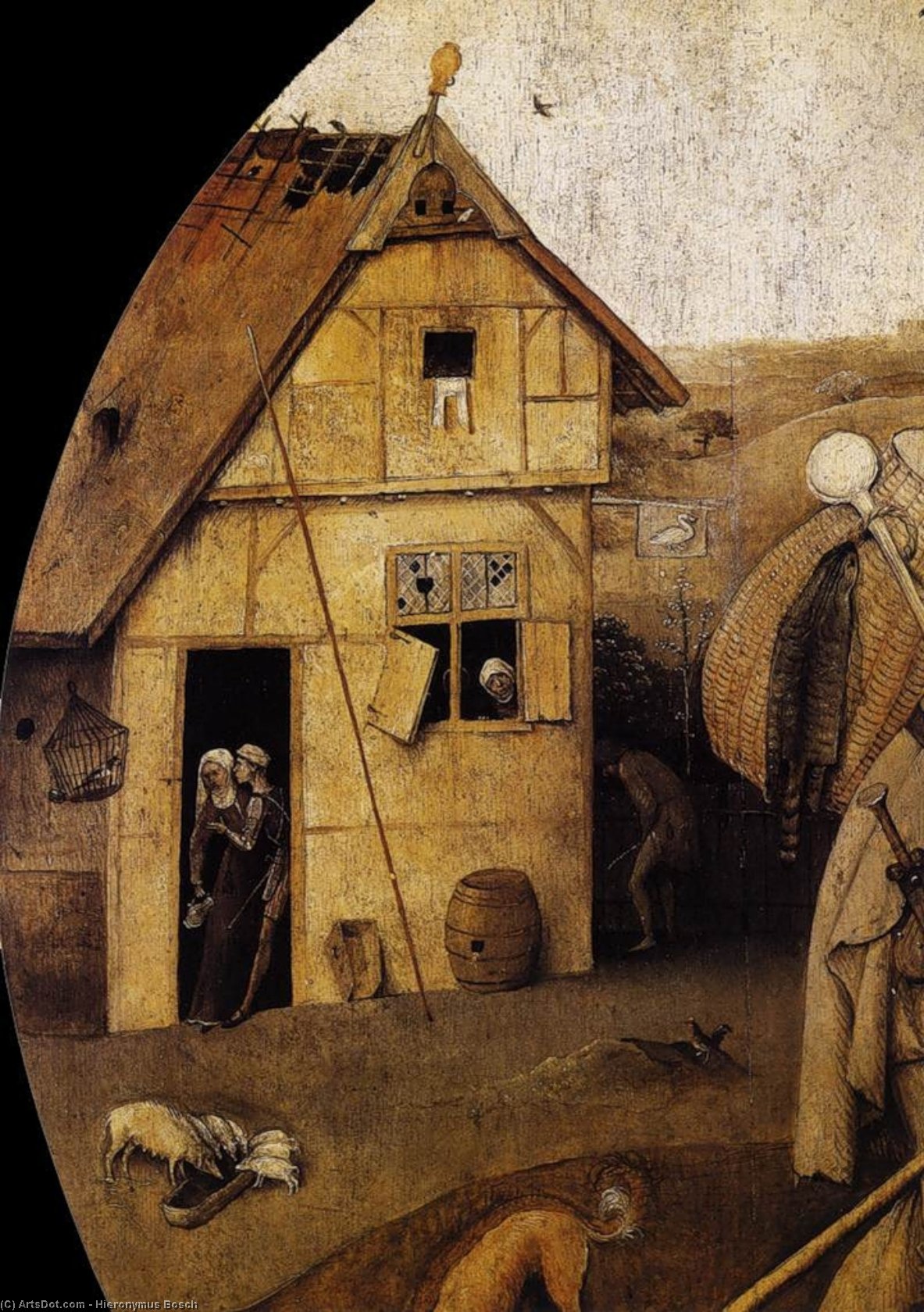 WikiOO.org - Encyclopedia of Fine Arts - Maľba, Artwork Hieronymus Bosch - The Wayfarer (detail)
