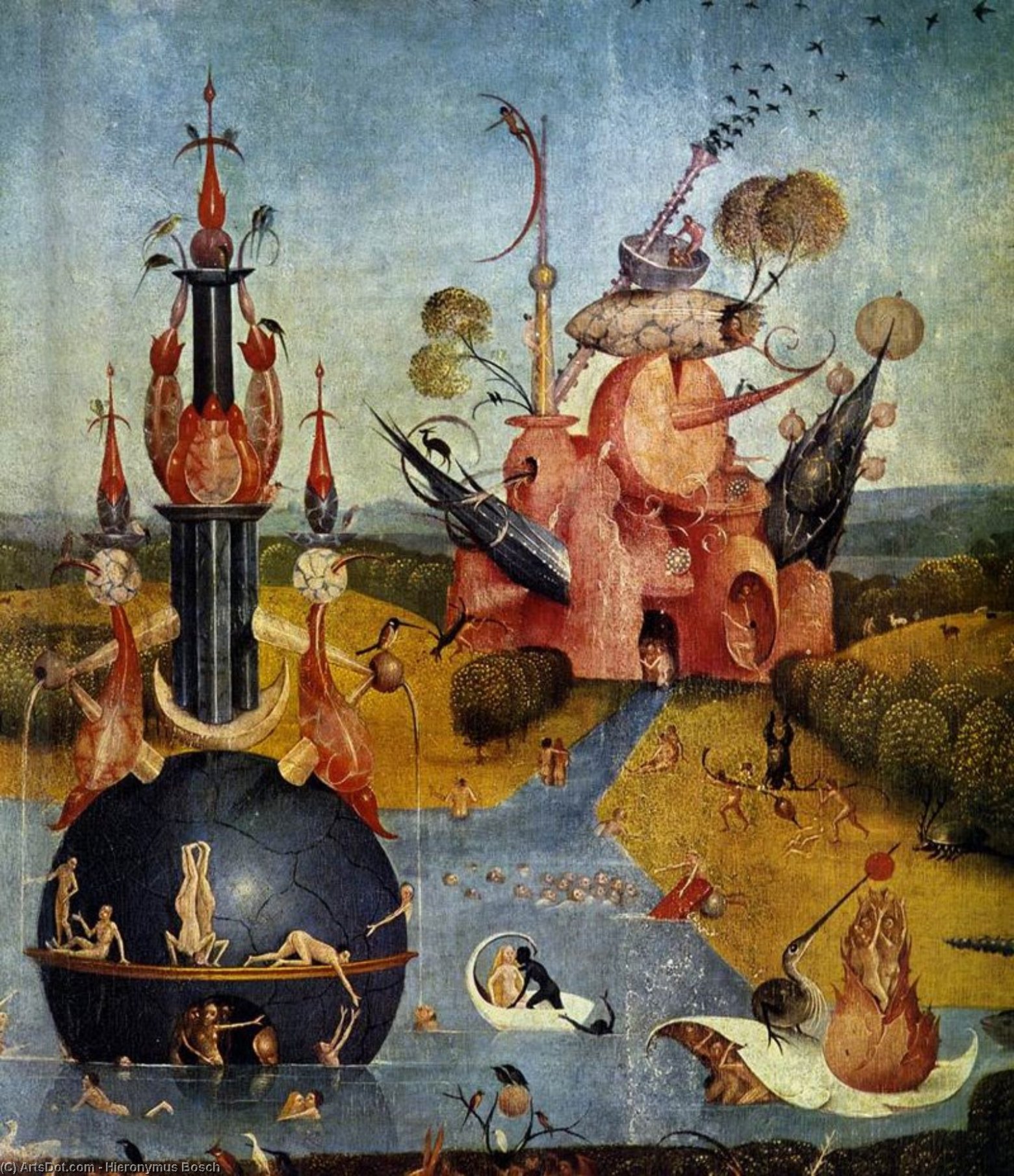 Wikioo.org - The Encyclopedia of Fine Arts - Painting, Artwork by Hieronymus Bosch - Triptych of Garden of Earthly Delights (detail) (46)